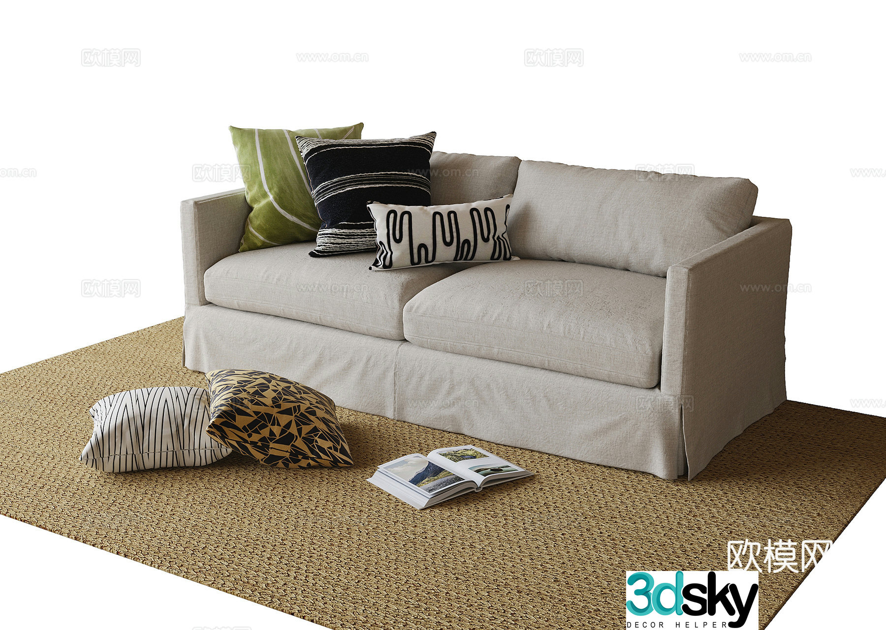 Modern double sofa 3d model