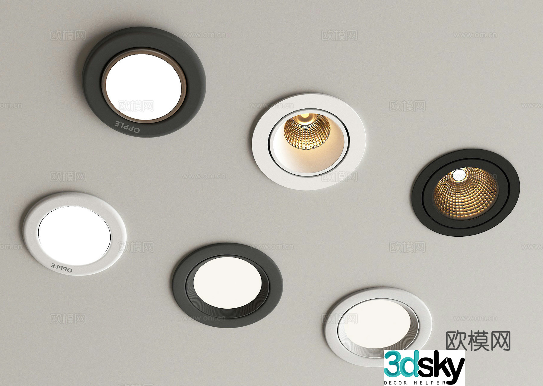 Downlight spotlight bull eye lamp 3d model