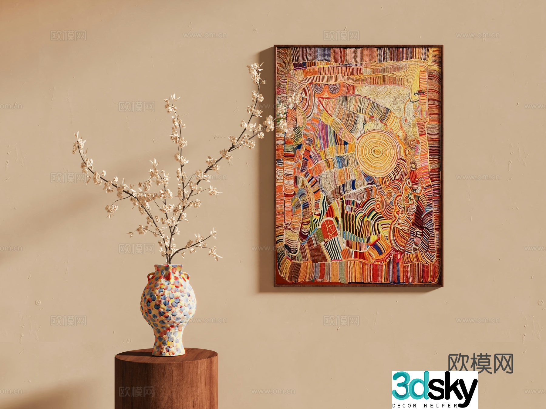 French retro vase ornament floral 3d model