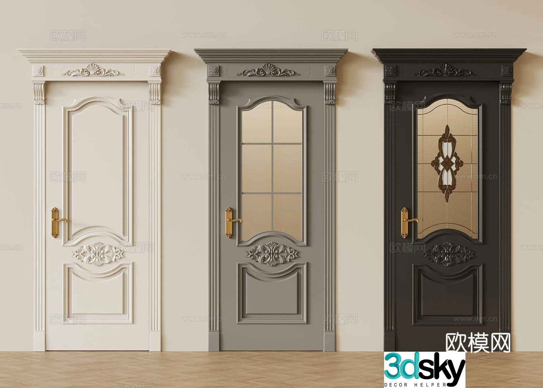 French single door 3D model