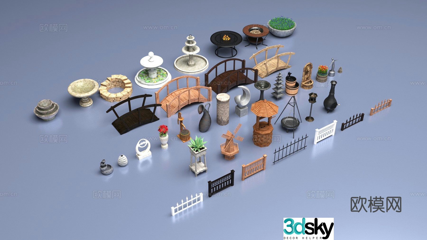 Landscape gardening items 3d model