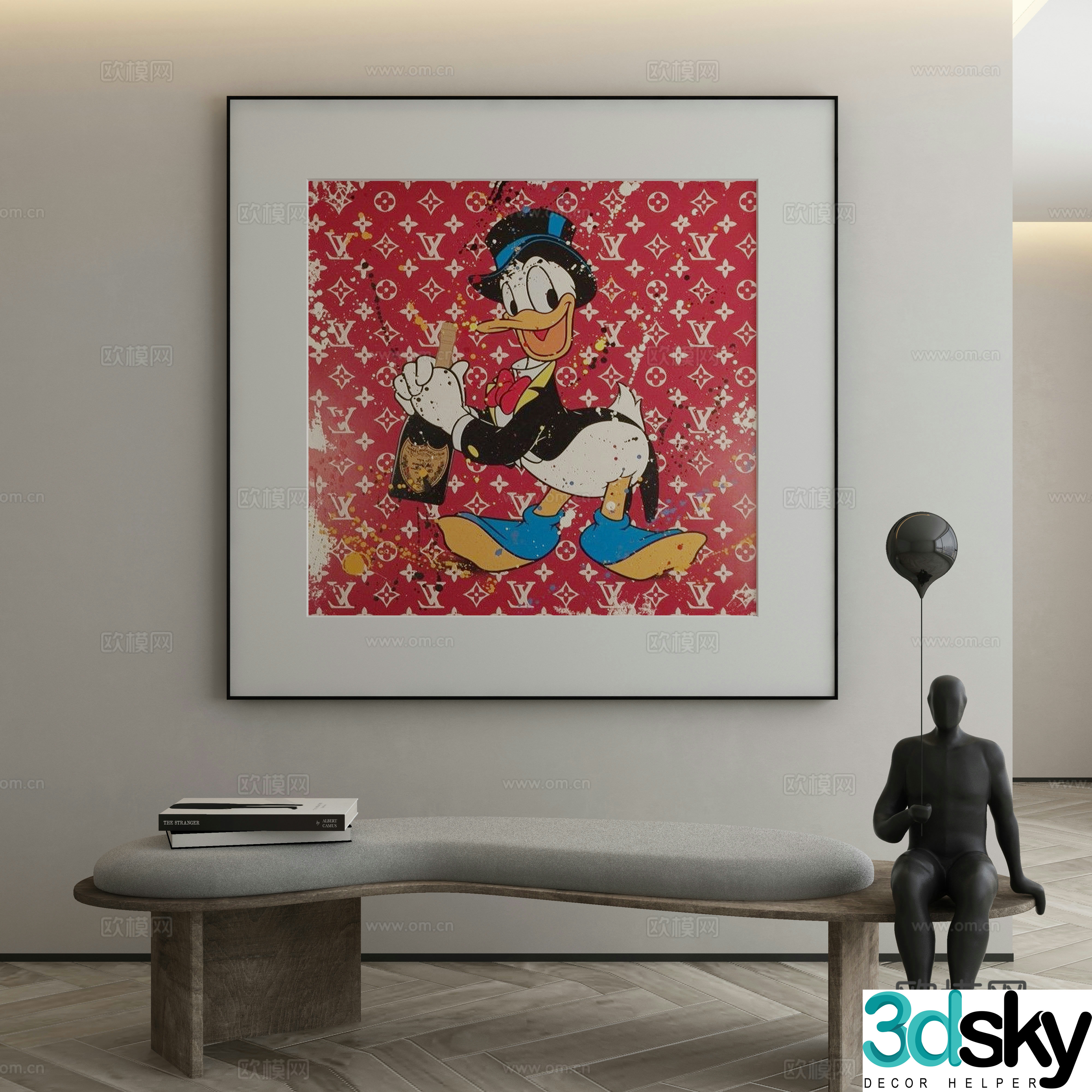 Modern Wasabi Hanging Painting Oil Painting 3D Model