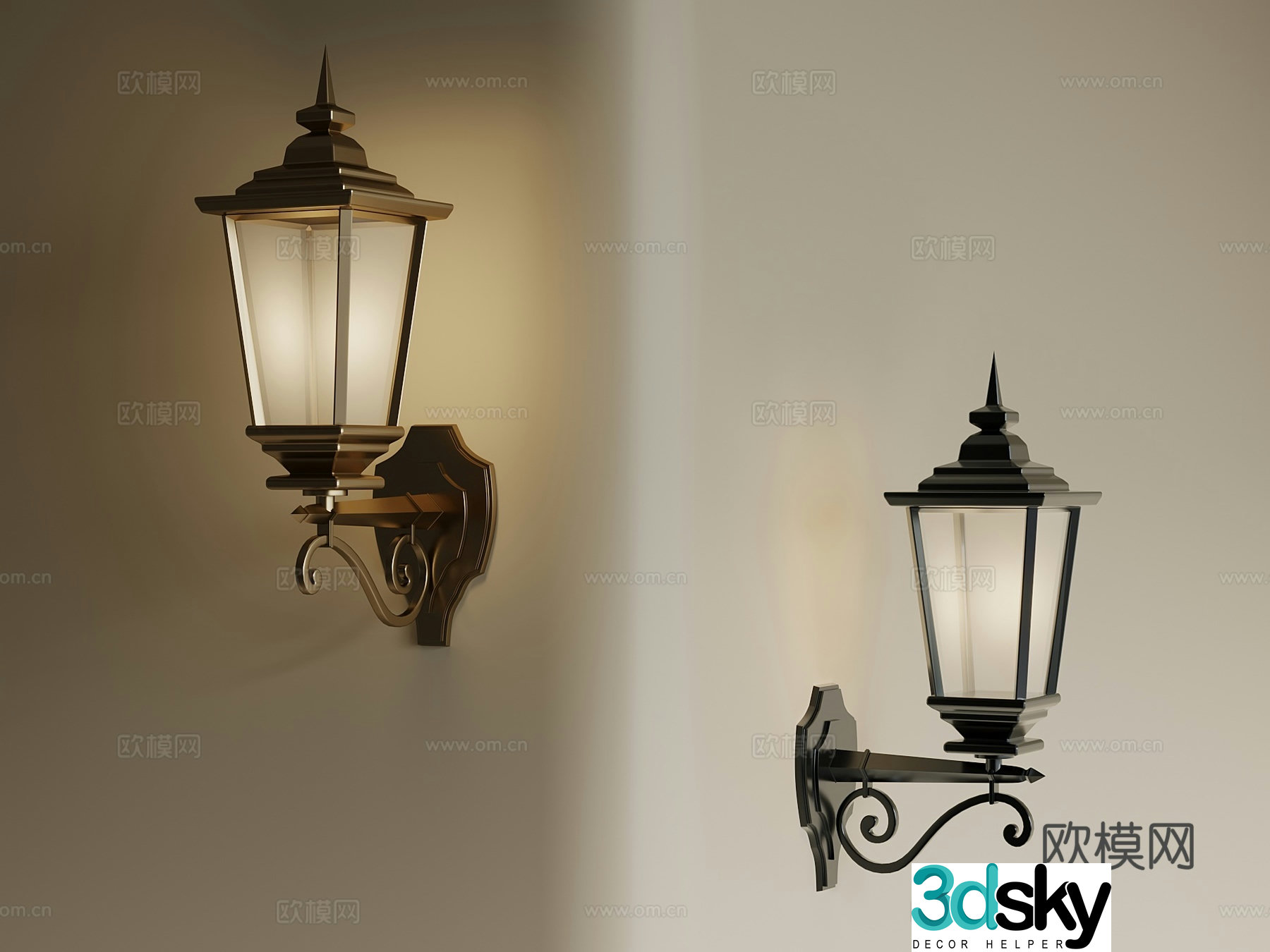 New Chinese style retro metal wall lamp outdoor wall lamp wall lamp bedside wall lamp 3d model