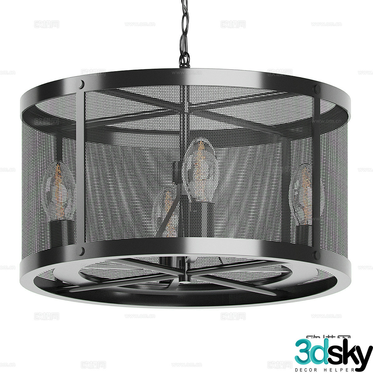 Modern Italian Metal Mesh Decorative Chandelier 3D Model