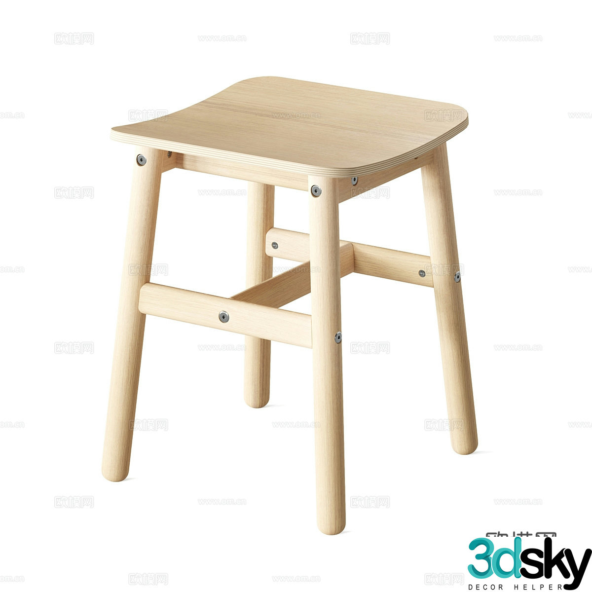 Nordic simple stool 3d model