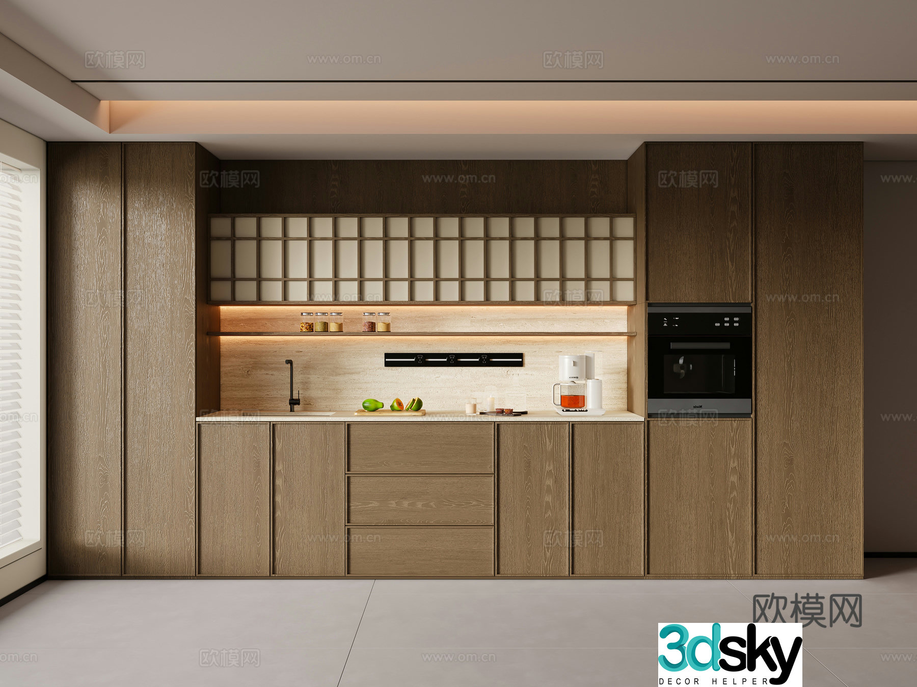 New Chinese Song style sideboard wine cabinet 3D model