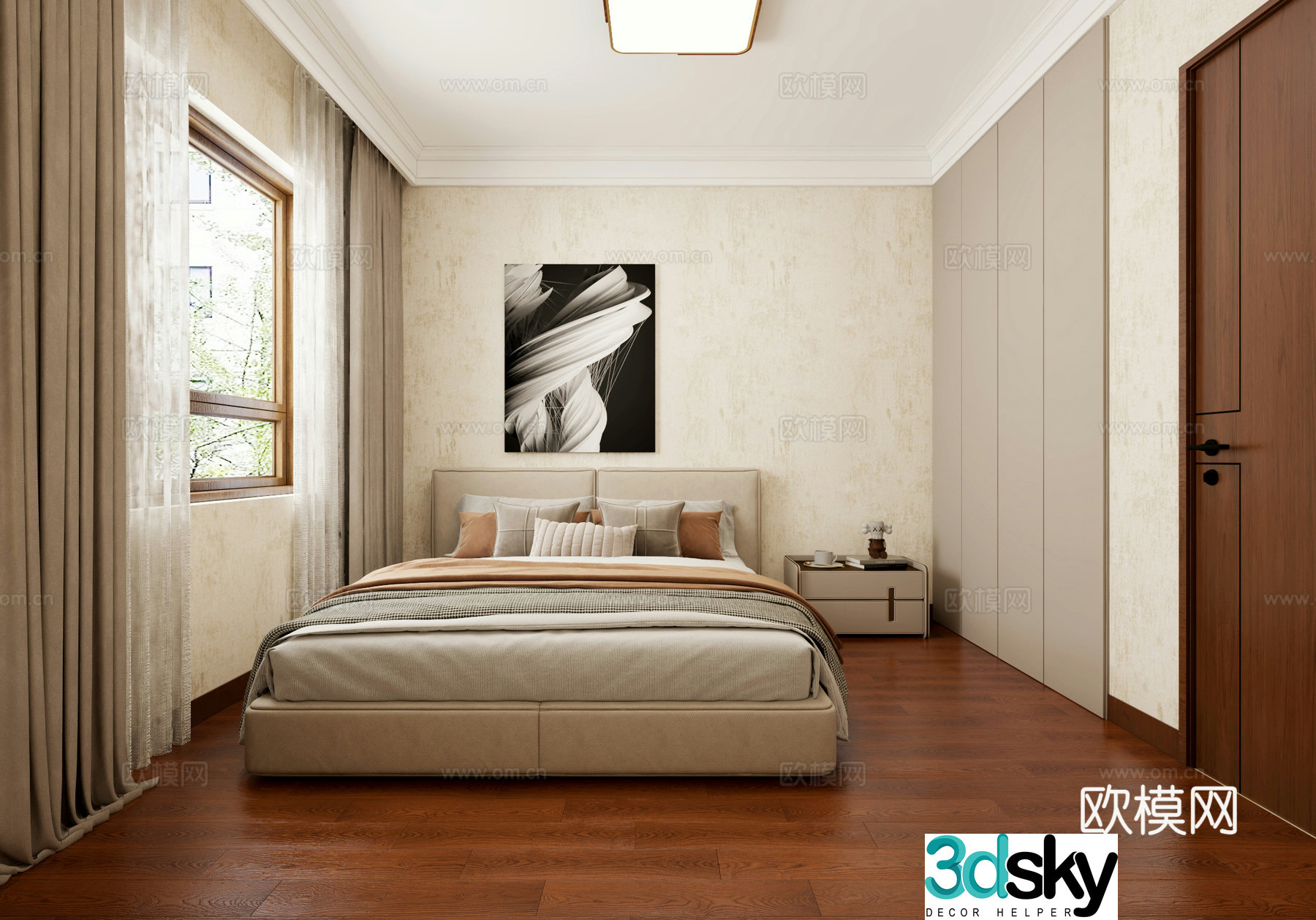 New Chinese bedroom 3D model