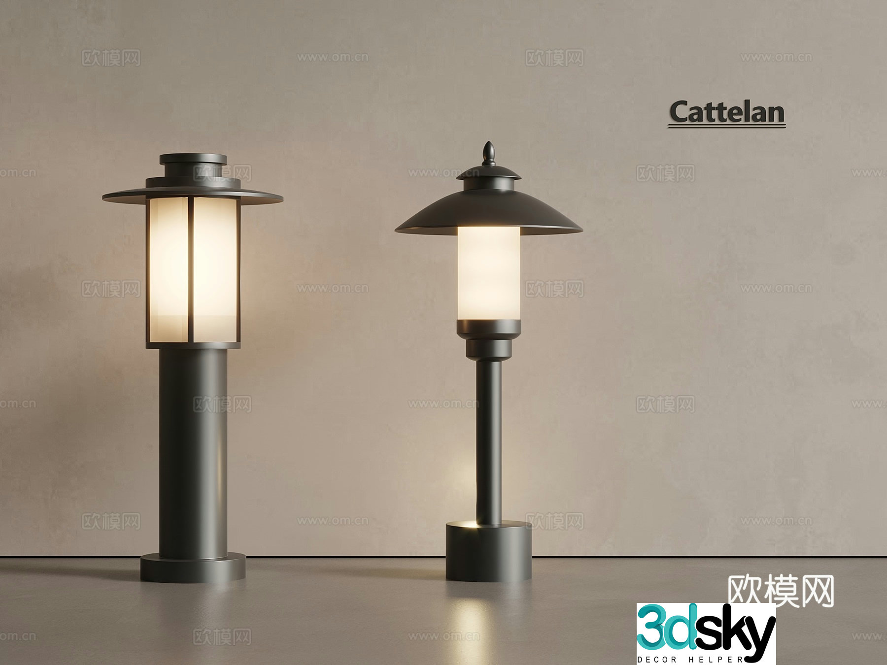 New Chinese style medieval courtyard light street lamp floor lamp outdoor lamp 3d model