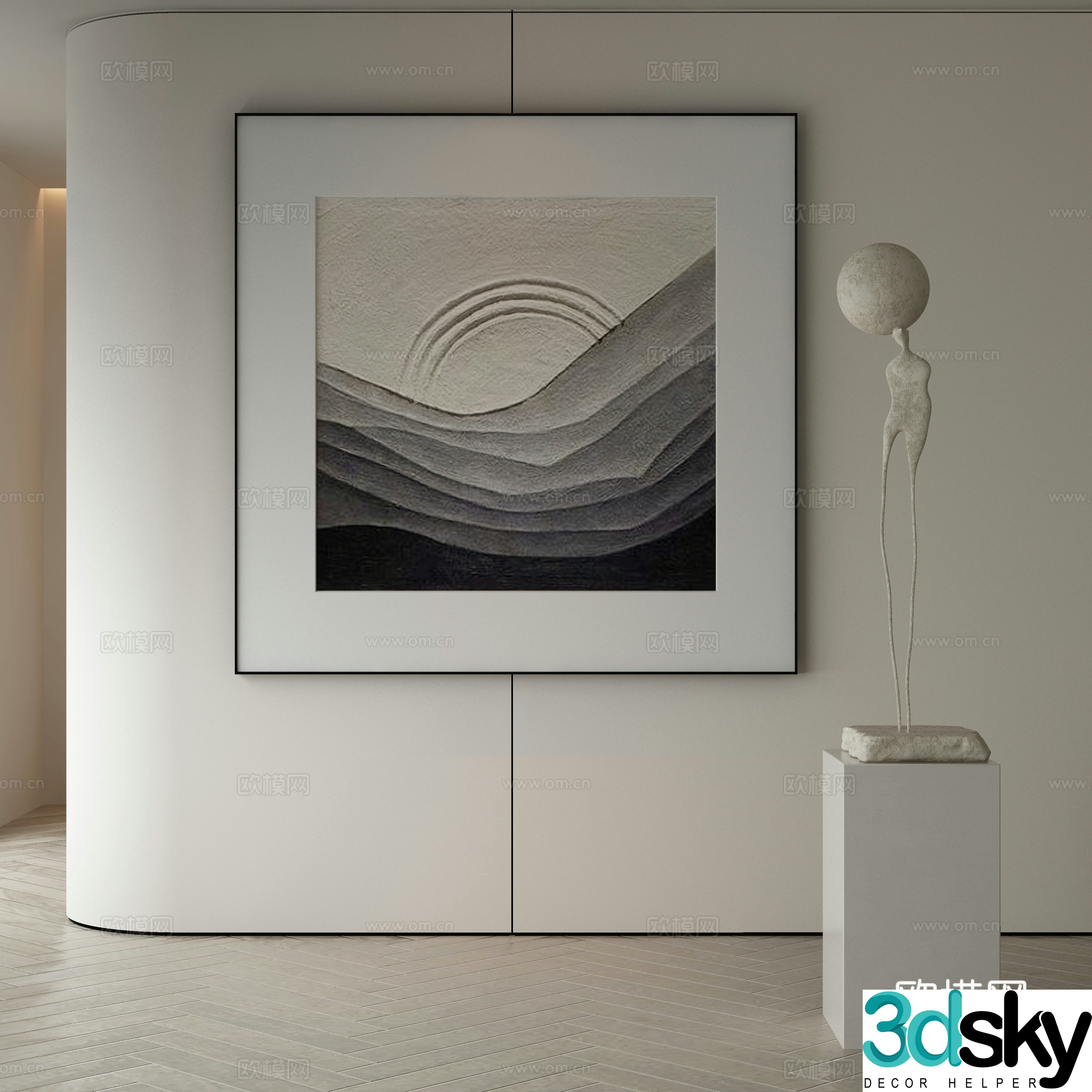 Modern Wasabi Hanging Painting Oil Painting 3D Model