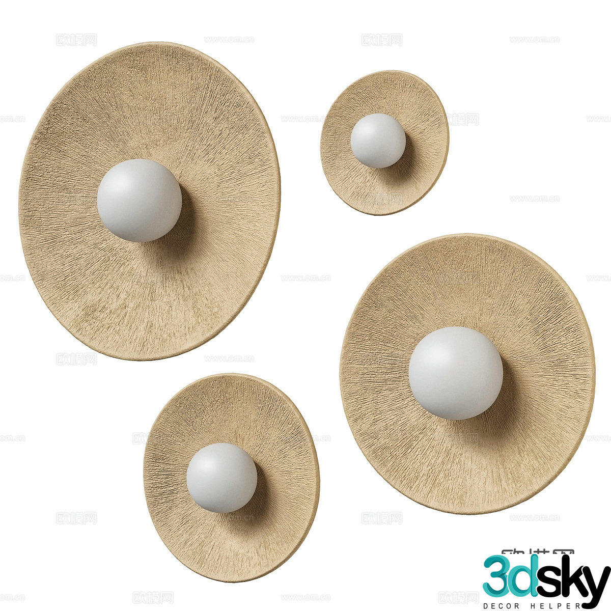 New Chinese style Wasabi decorative wall light 3D model