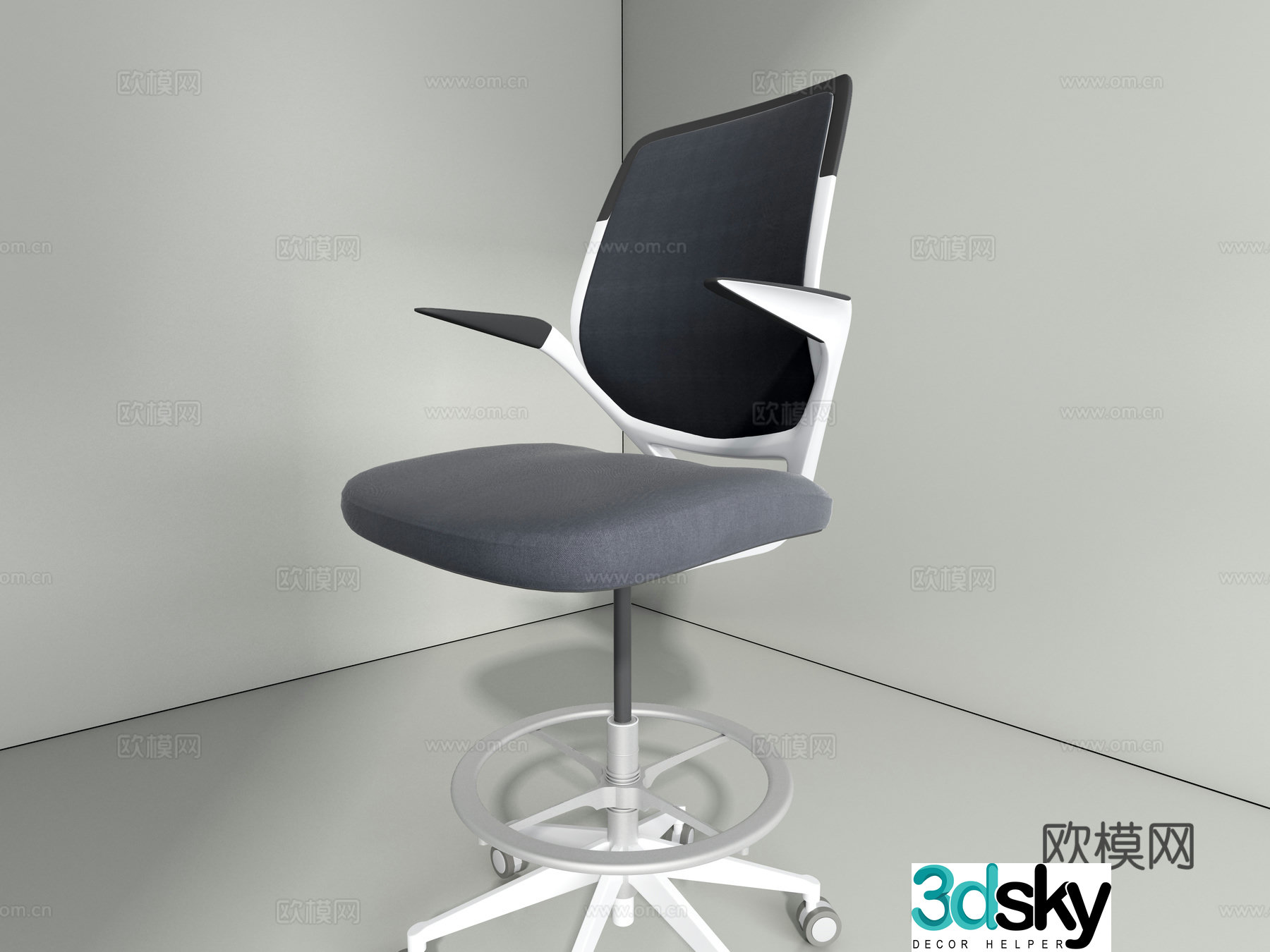 Office chair bar chair conference chair 3d model