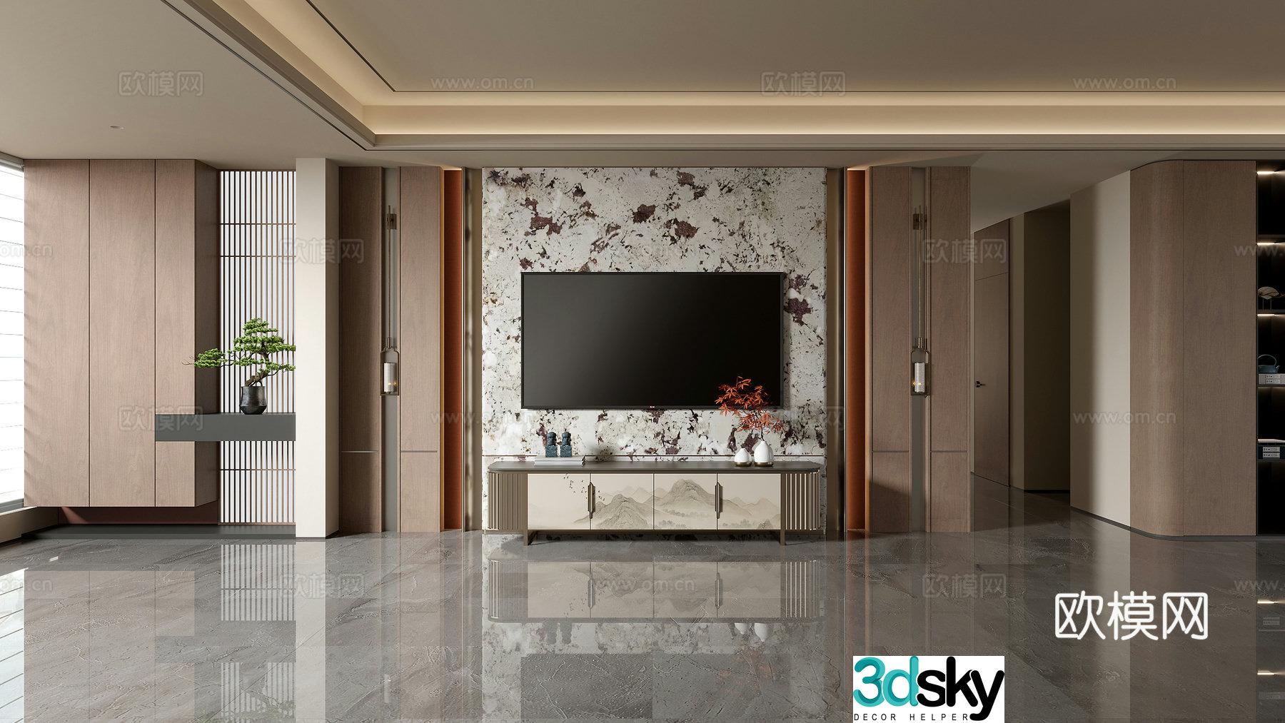 New Chinese TV background 3D model