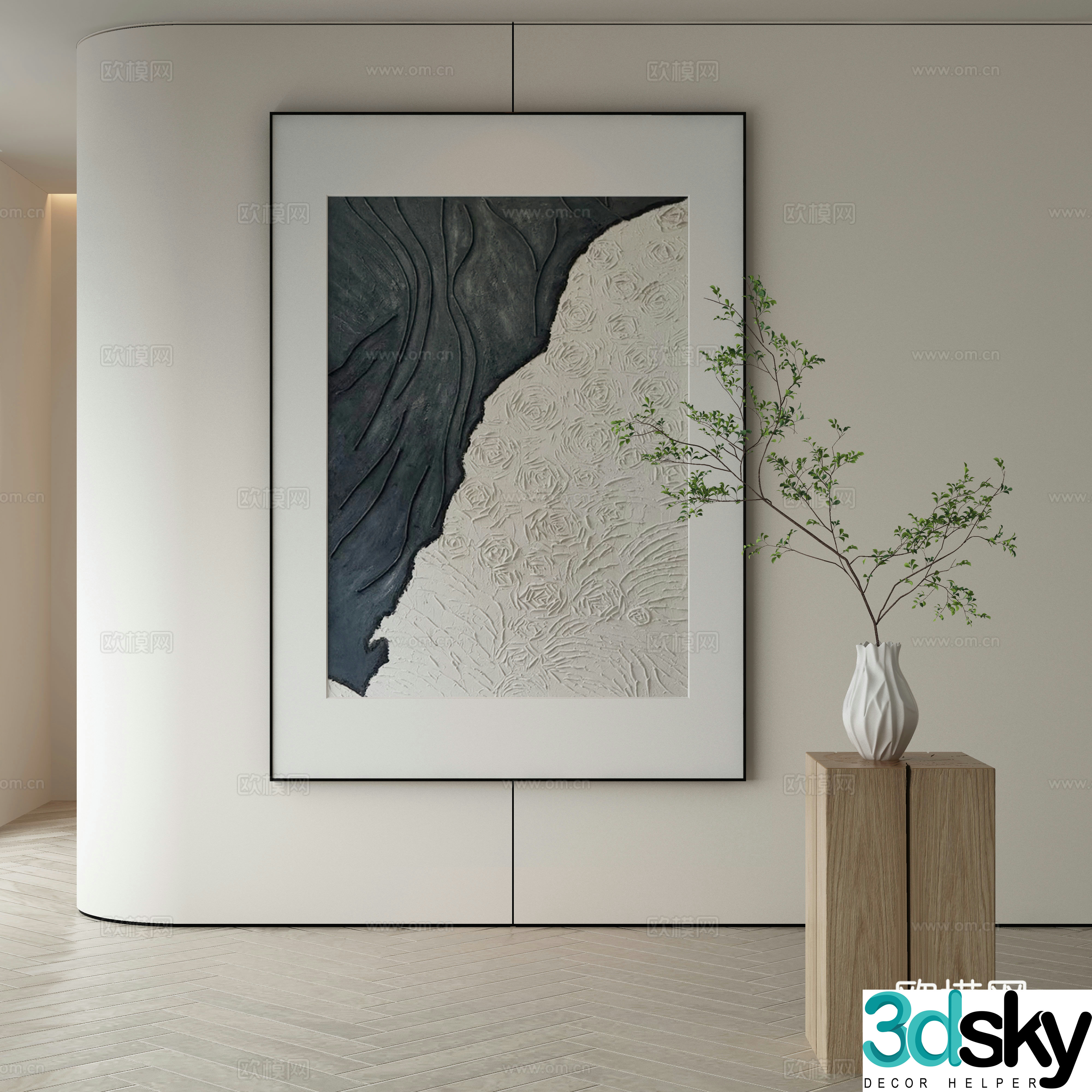 Modern Wasabi Hanging Painting Oil Painting 3D Model