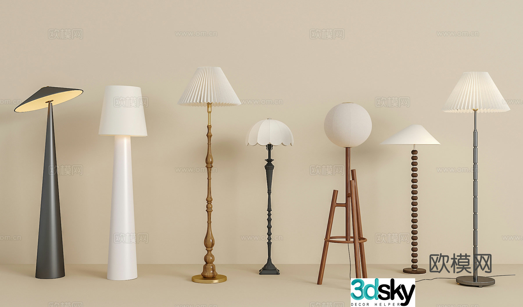Floor lamp Metal floor lamp Art floor lamp 3d model