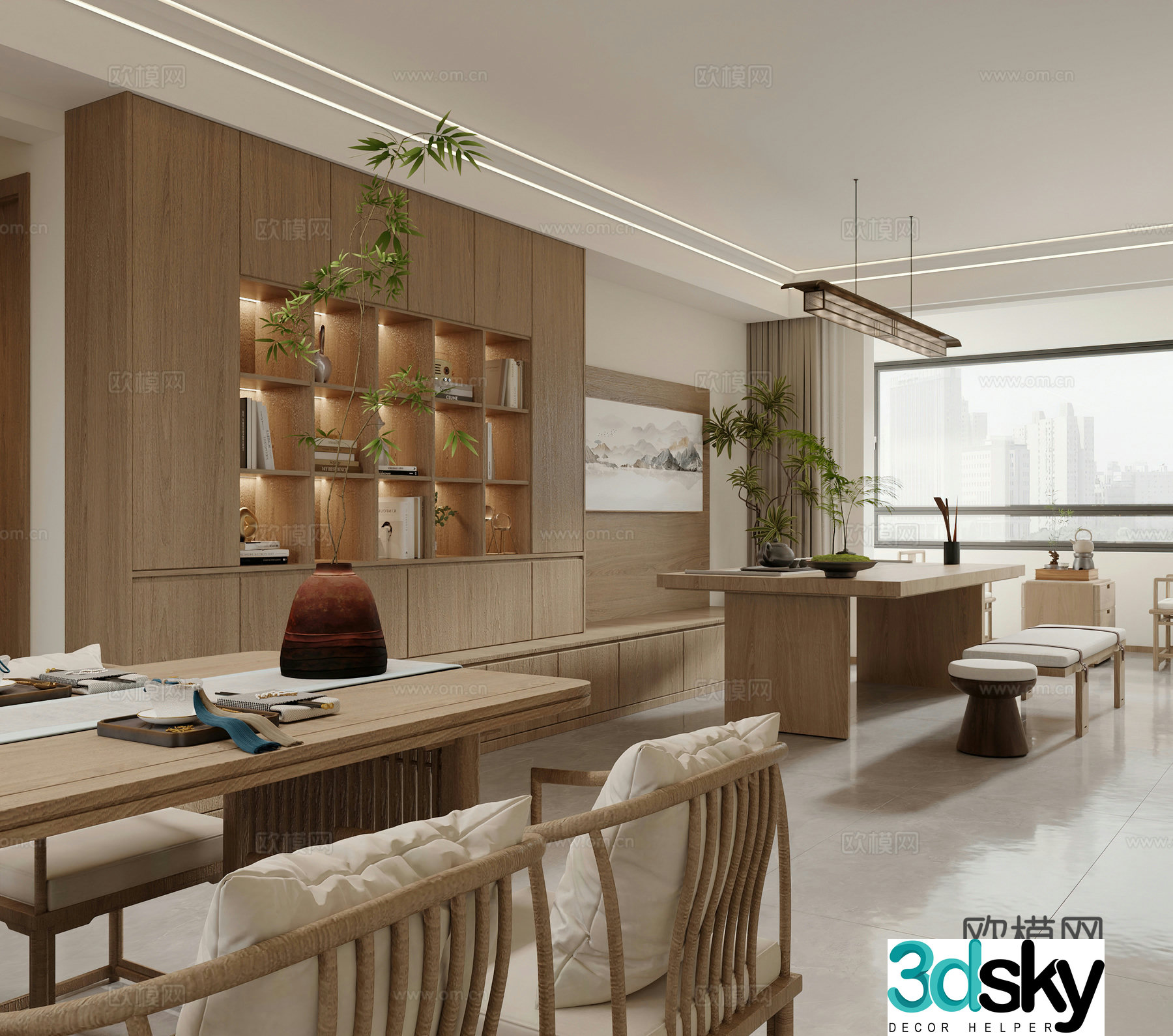 Song’s aesthetic living room open kitchen dry area tea cabinet 3d model