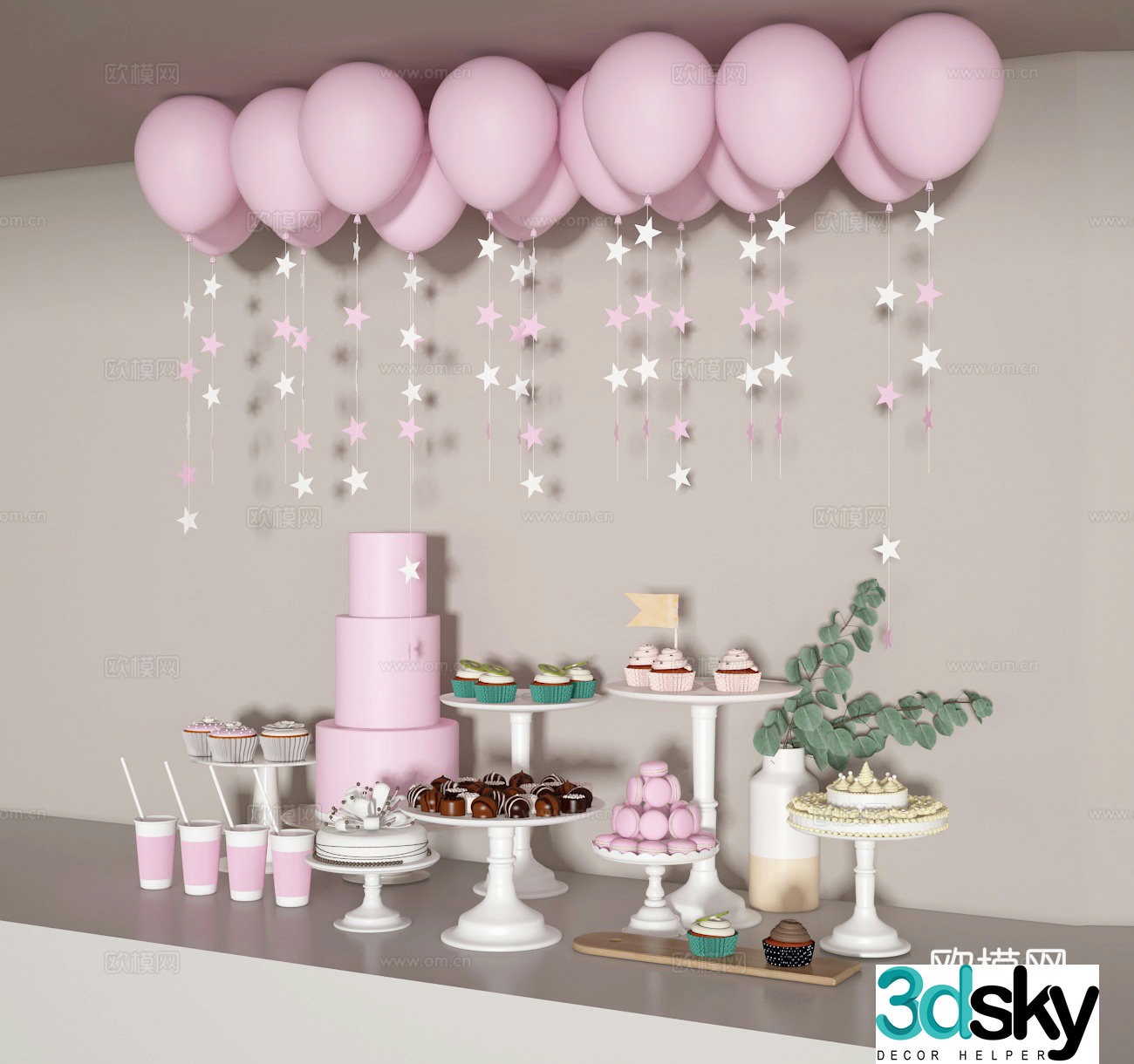 Dessert table 3D model