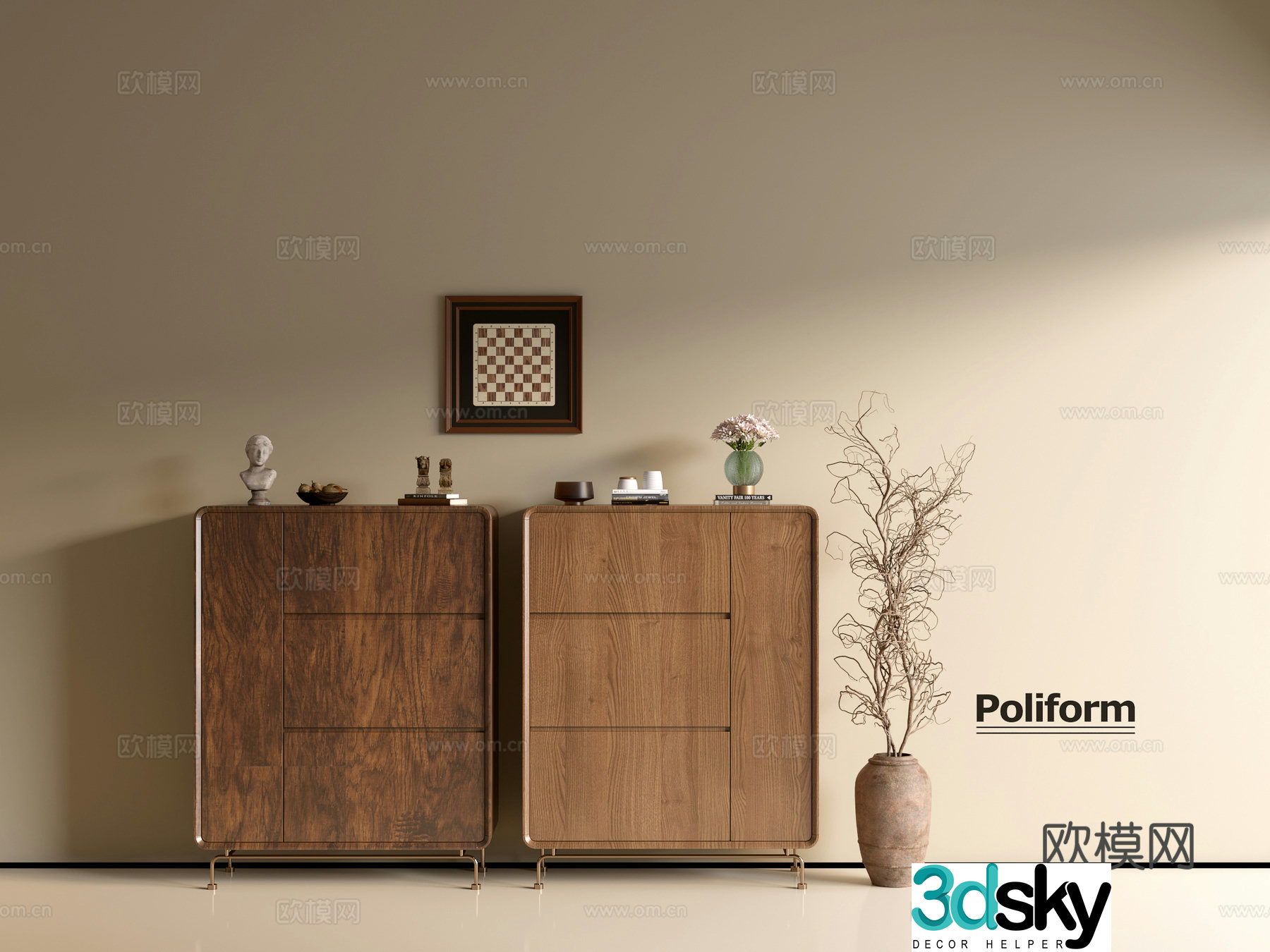 Modern wood grain cabinet ins wind minimalist wind cabinet whole cabinet sideboard balcony cabinet storage 3D model