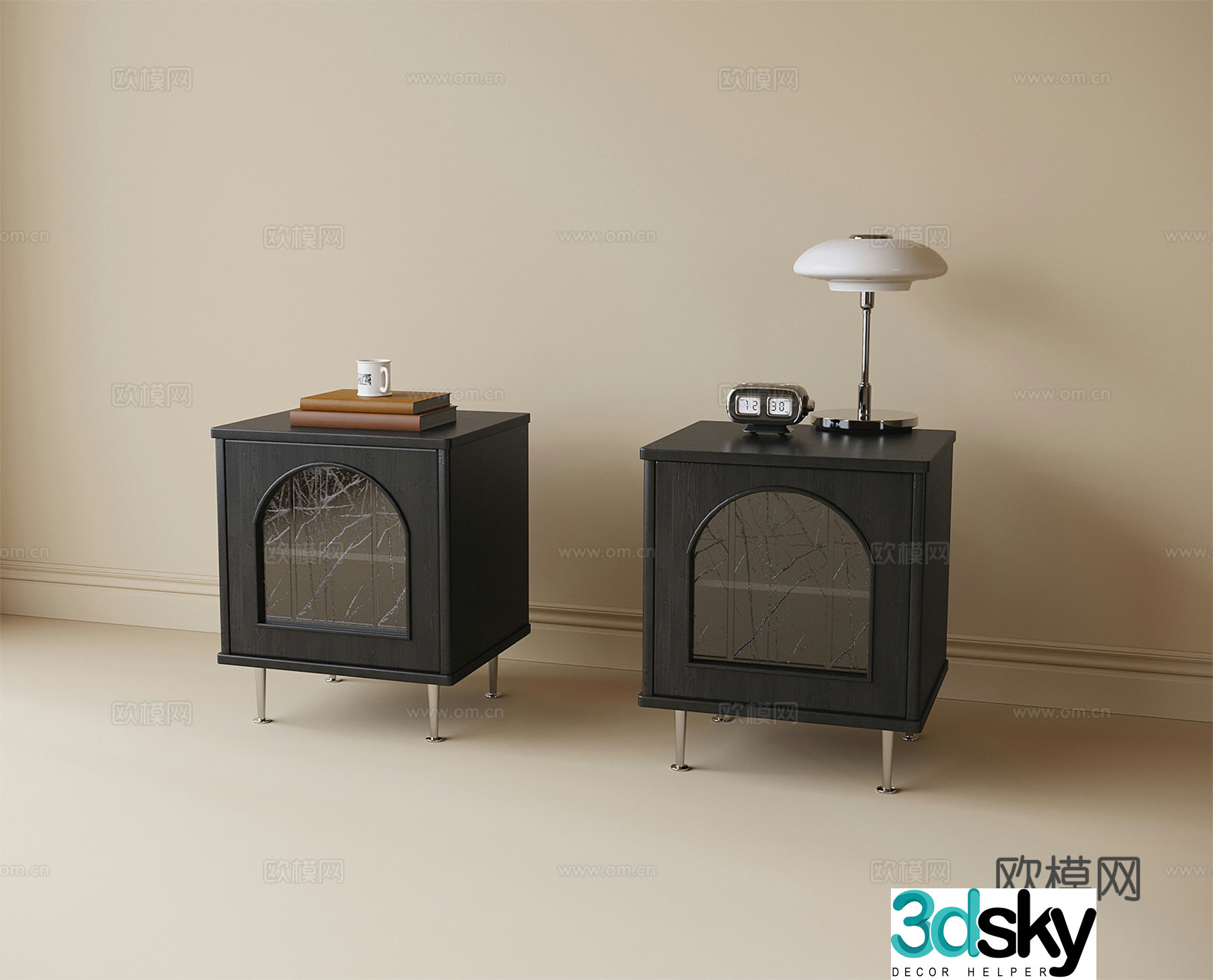 American bedside table lamp 3d model