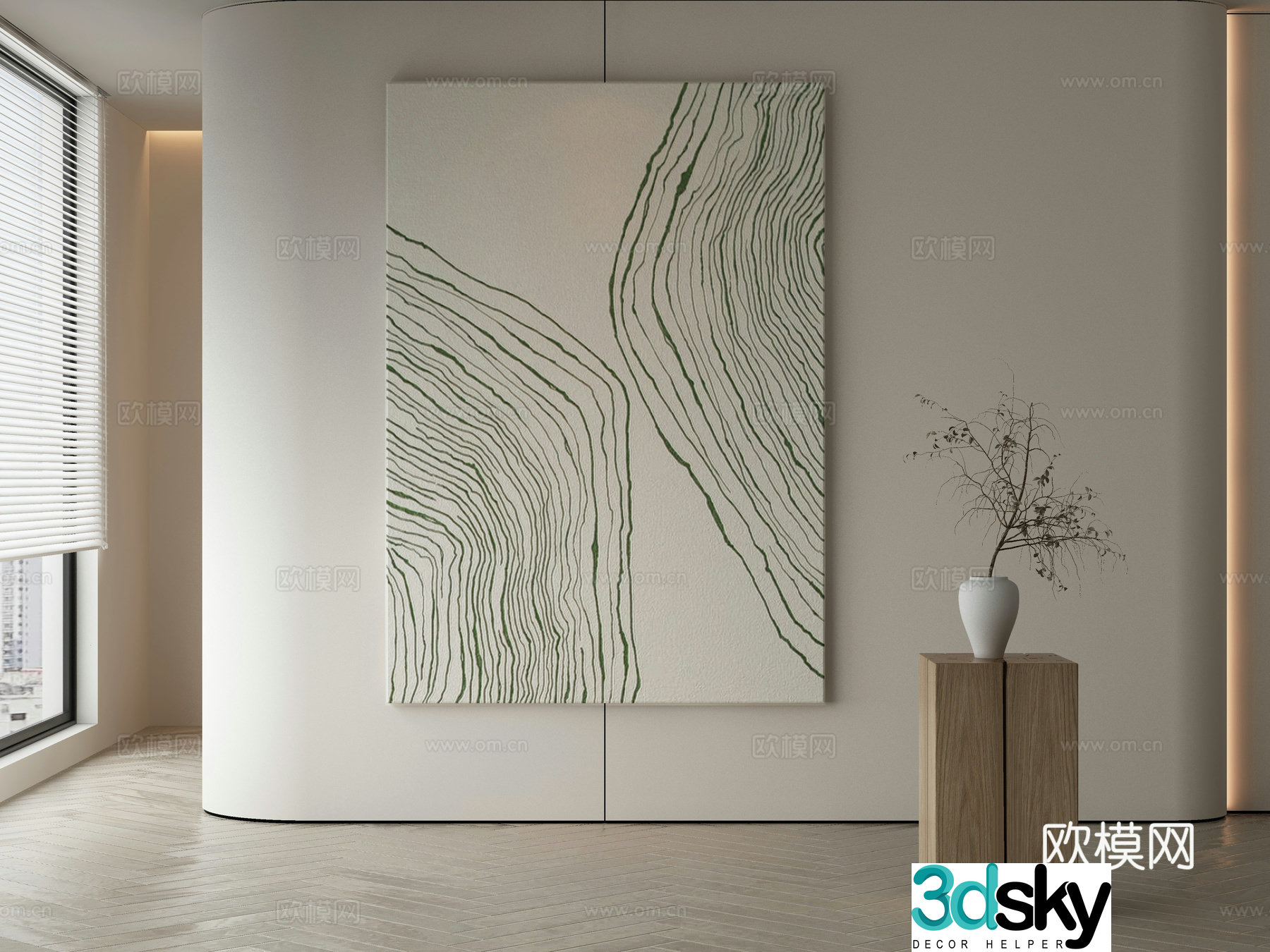 Modern Wasabi Hanging Painting Oil Painting 3D Model