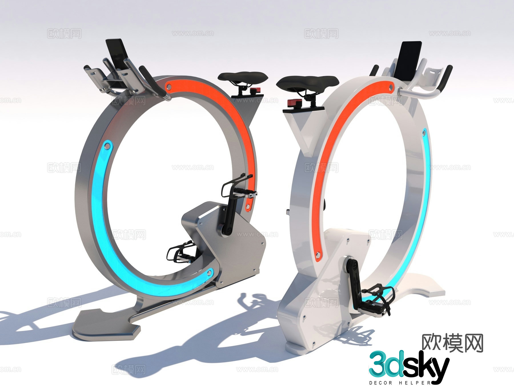 Modern style fitness equipment 3d model