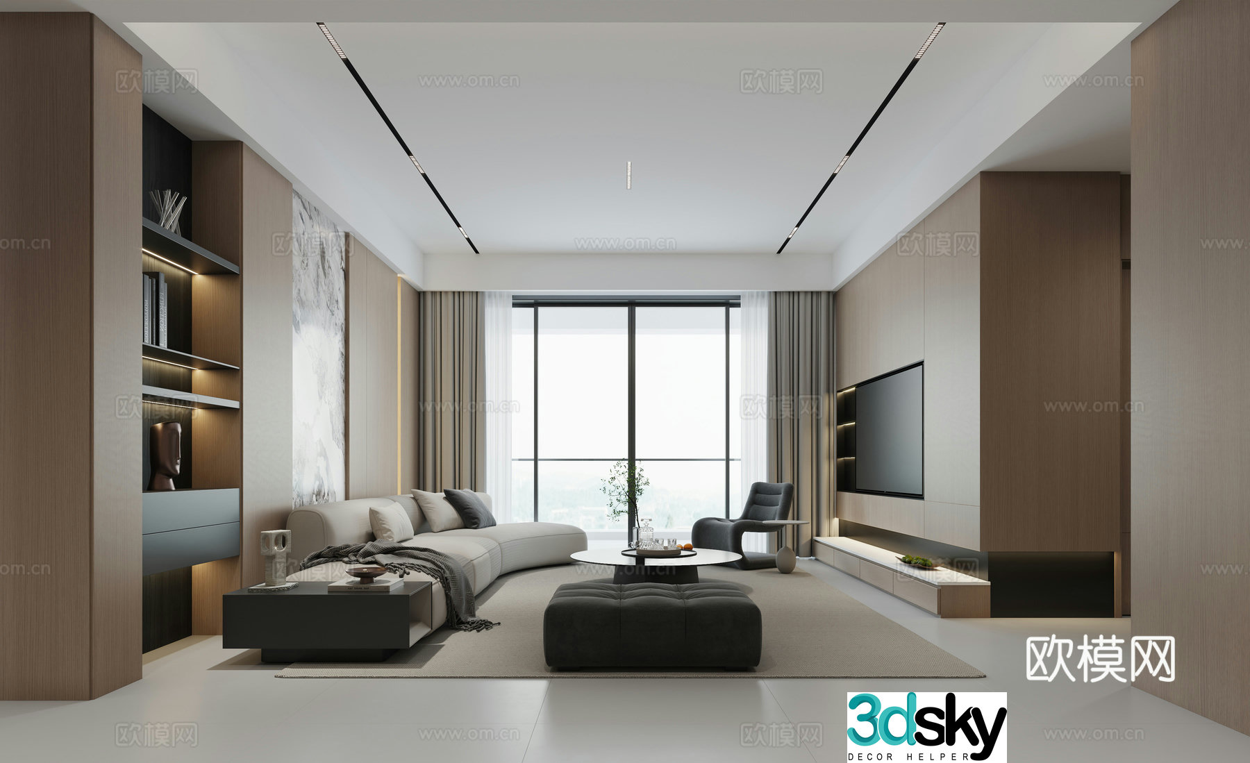 Italian living room Italian sofa combination Modern Italian style living room 3D model