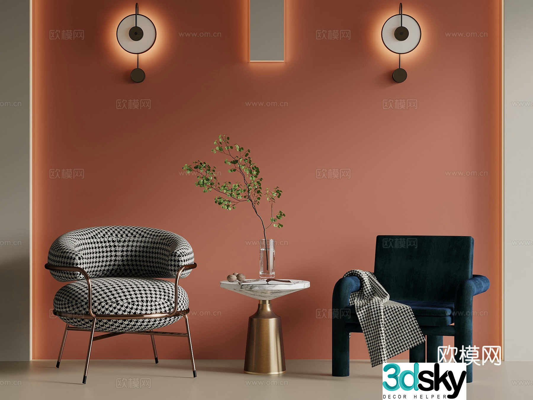 Light luxury Italian leisure chair book chair cloth chair leather chair sofa chair 3d model