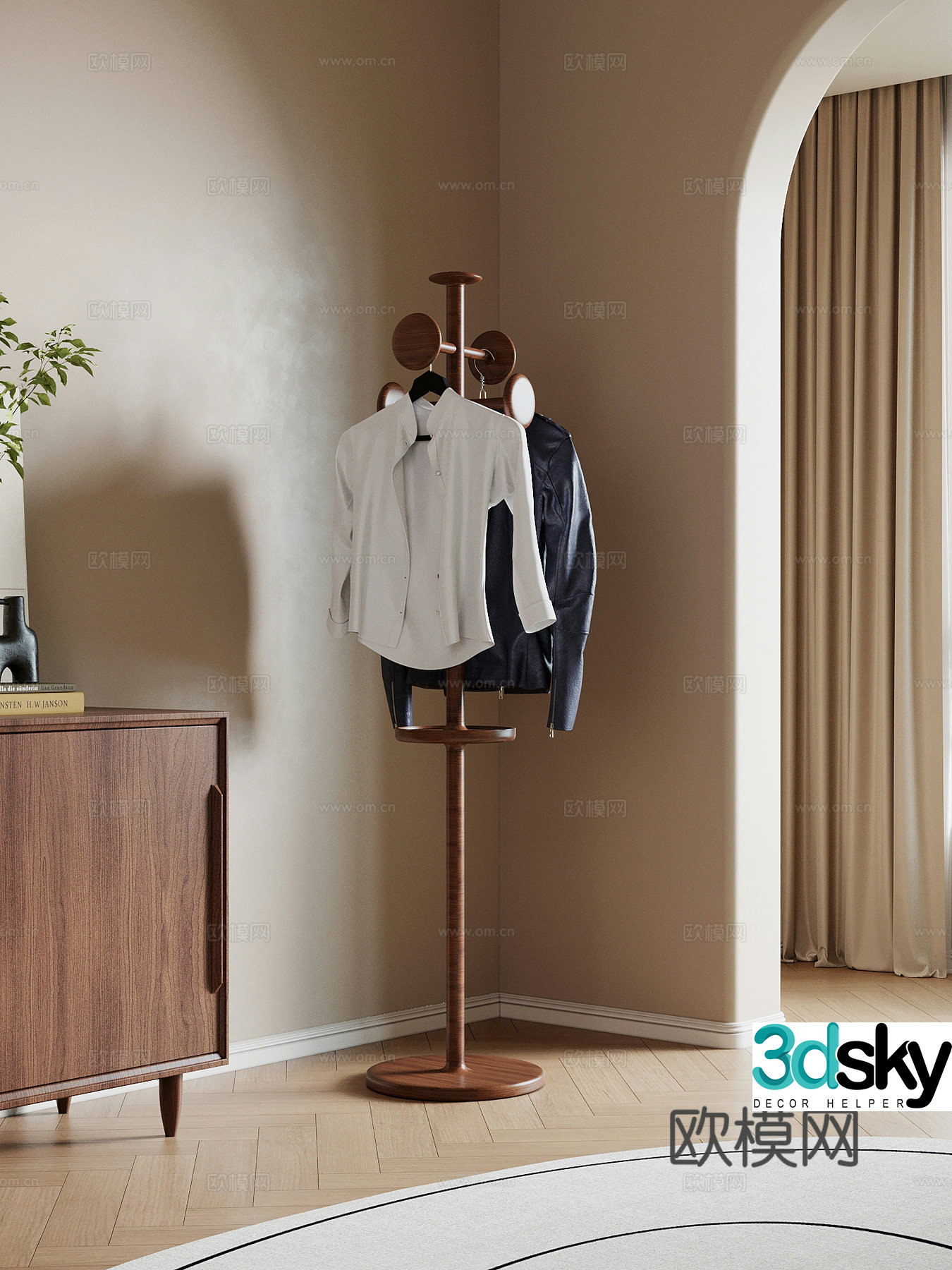 Clothes hanger medieval style hanger 3D model