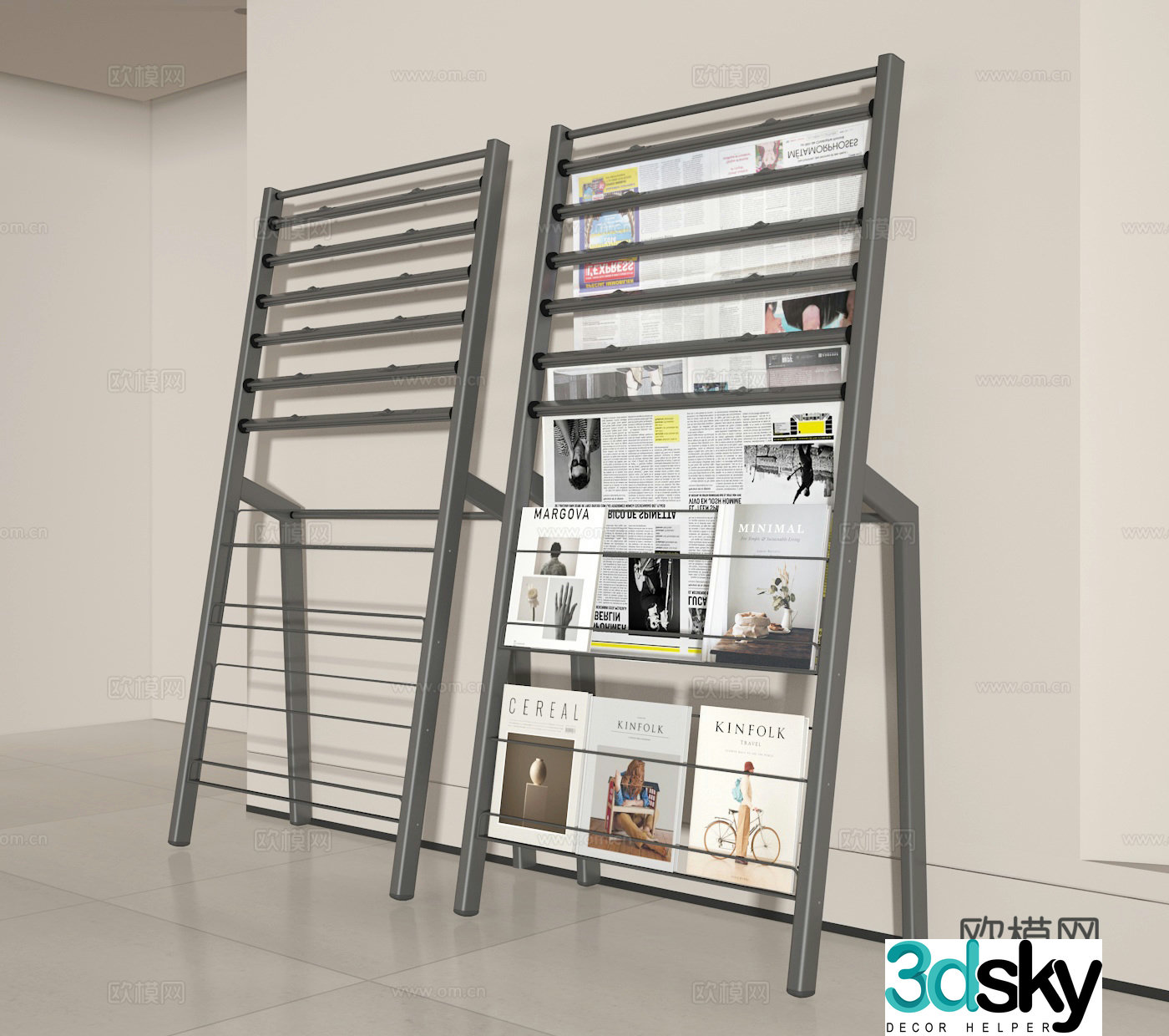 Newspaper shelf 3D model