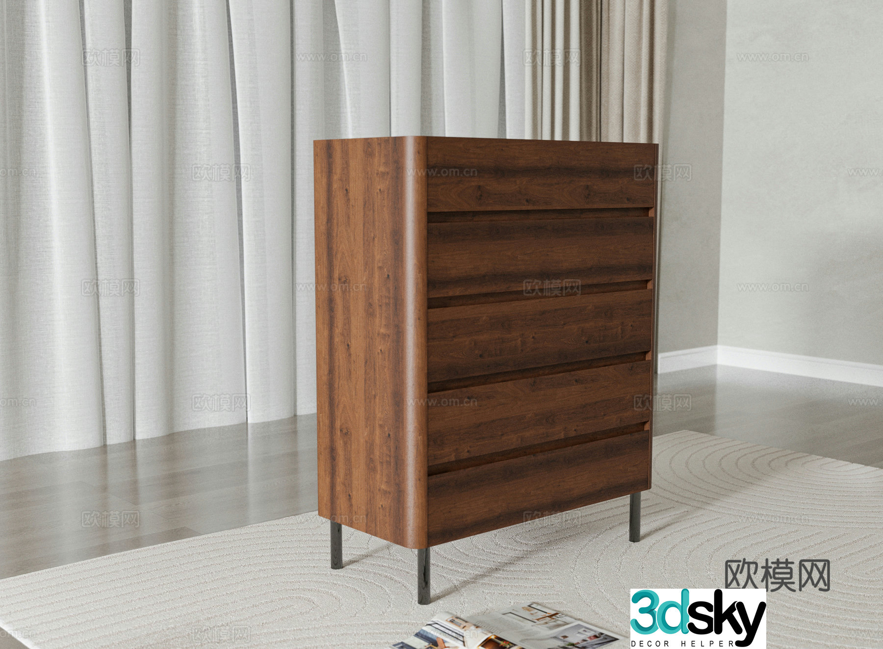 American chest of drawers 3d model