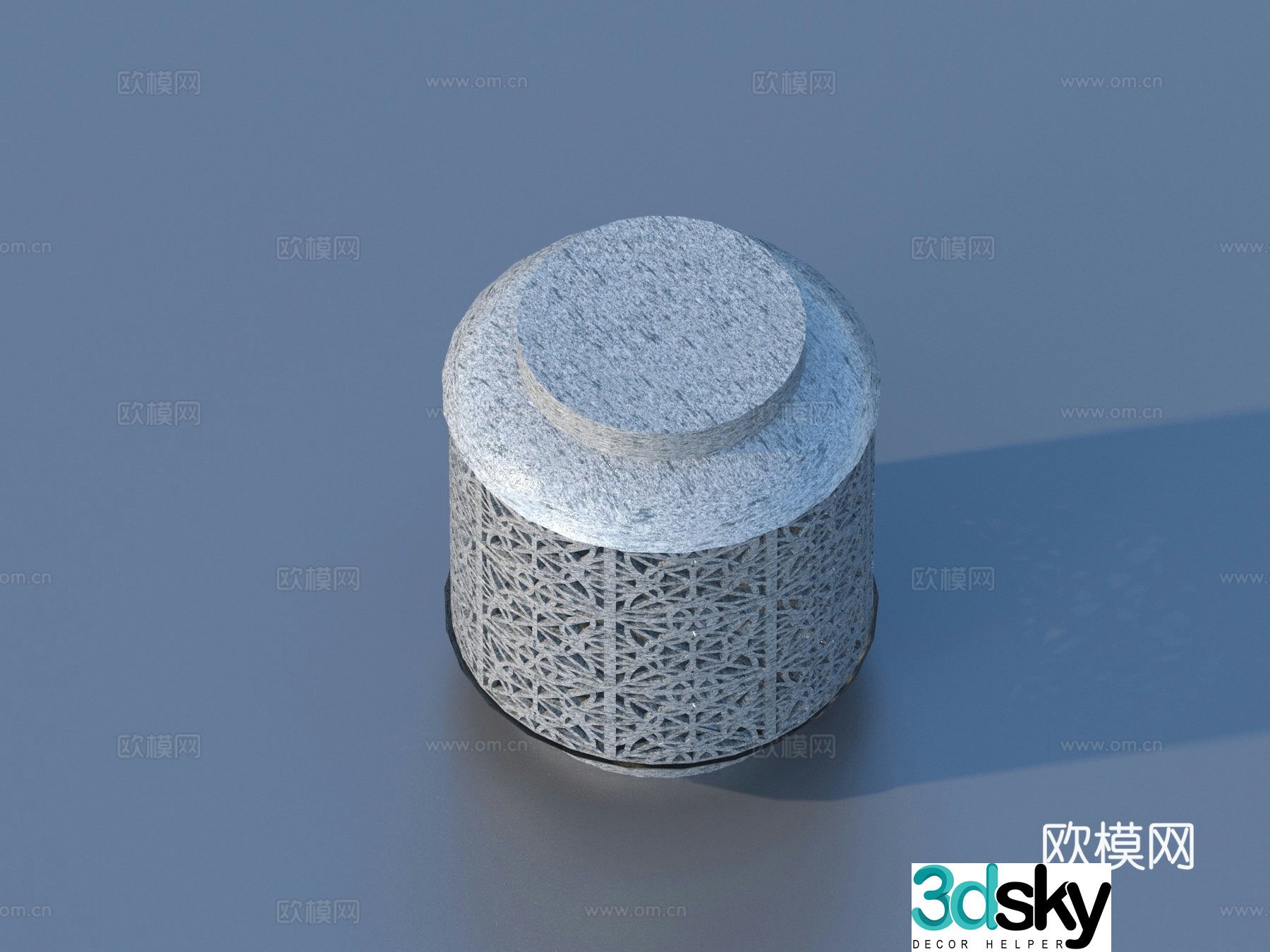 Stone bench stone pier 3d model
