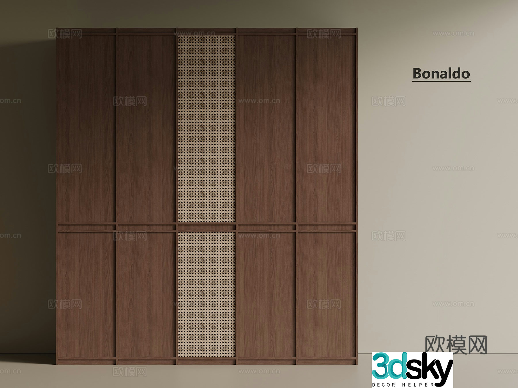Middle Ages Wabi Saliva Wardrobe Master Bedroom Wardrobe Bedroom Wardrobe Customized Wardrobe 3D Model