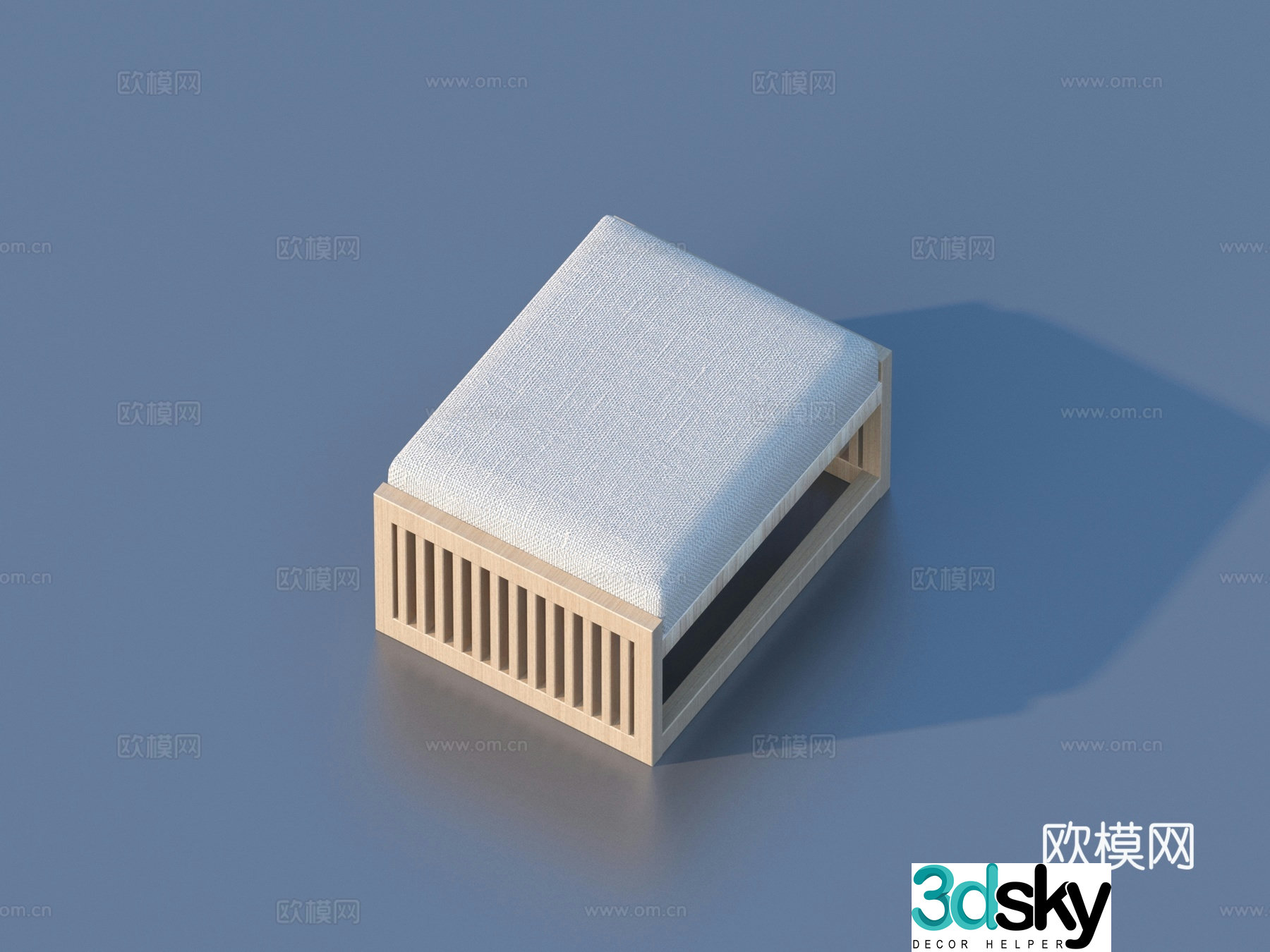 Low stool cushion fabric cushion 3D model