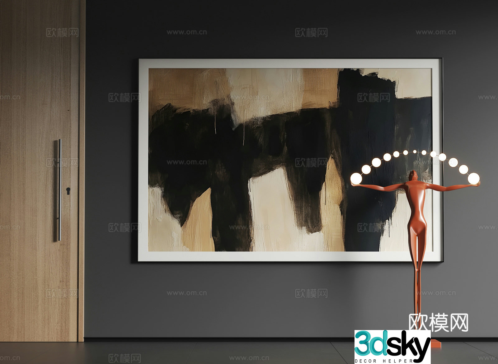 Modern large-scale hanging paintings Modern abstract hanging paintings Modern simple hanging paintings 3d model