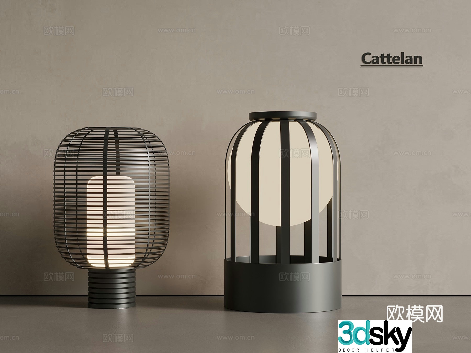 New Chinese style medieval courtyard light street lamp floor lamp outdoor lamp 3d model