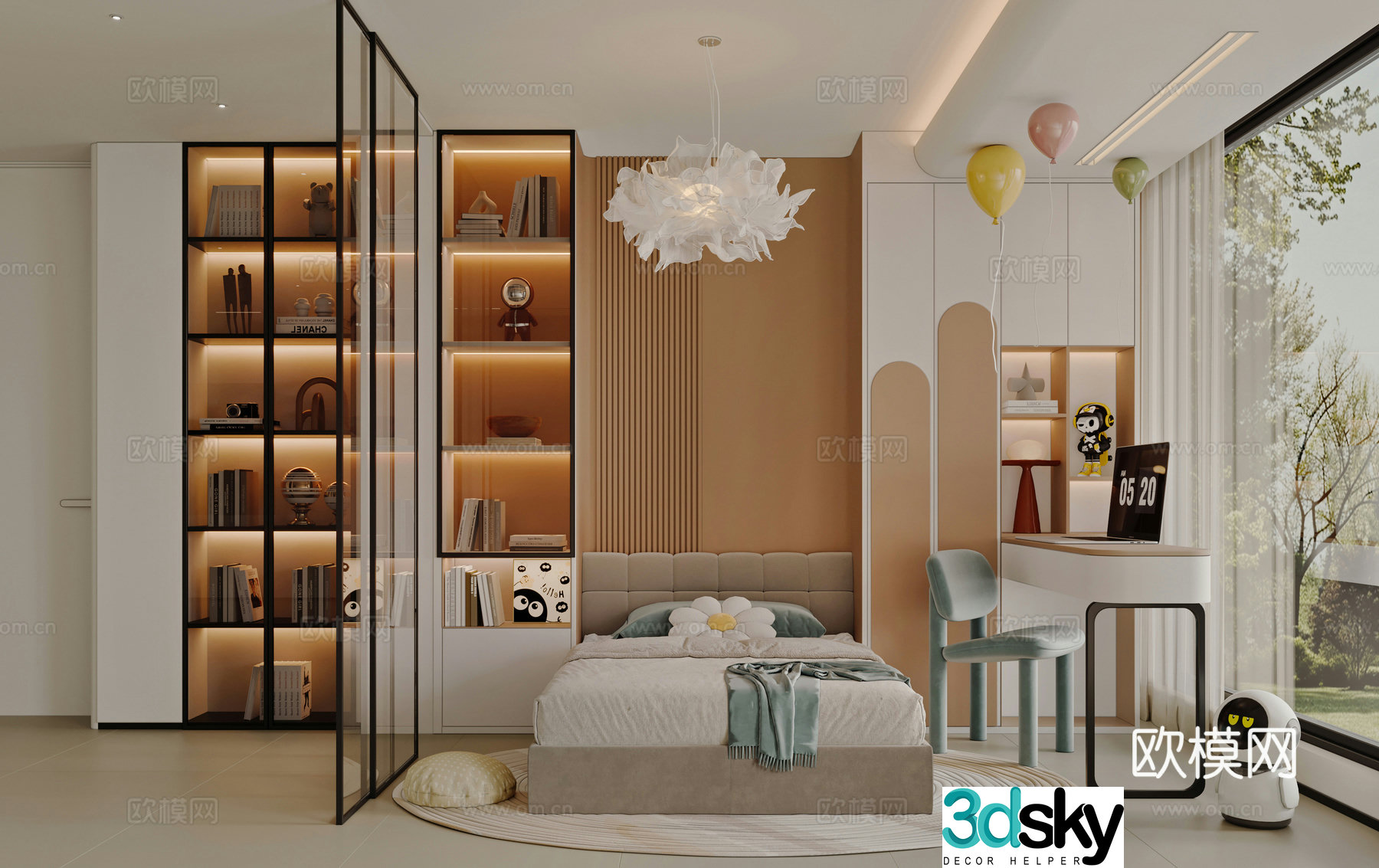 Modern children’s room 3d model