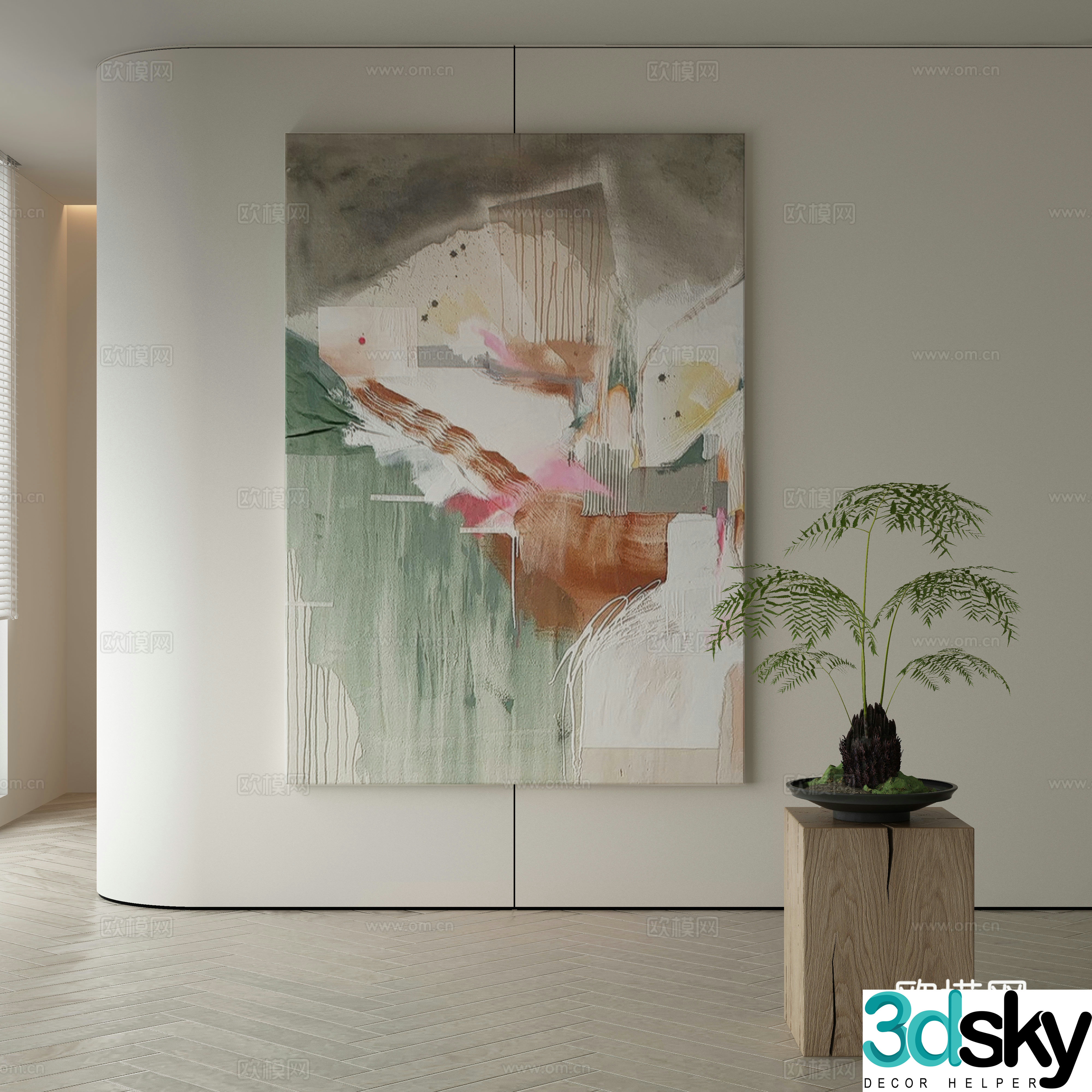 Modern Wasabi Hanging Painting Oil Painting 3D Model