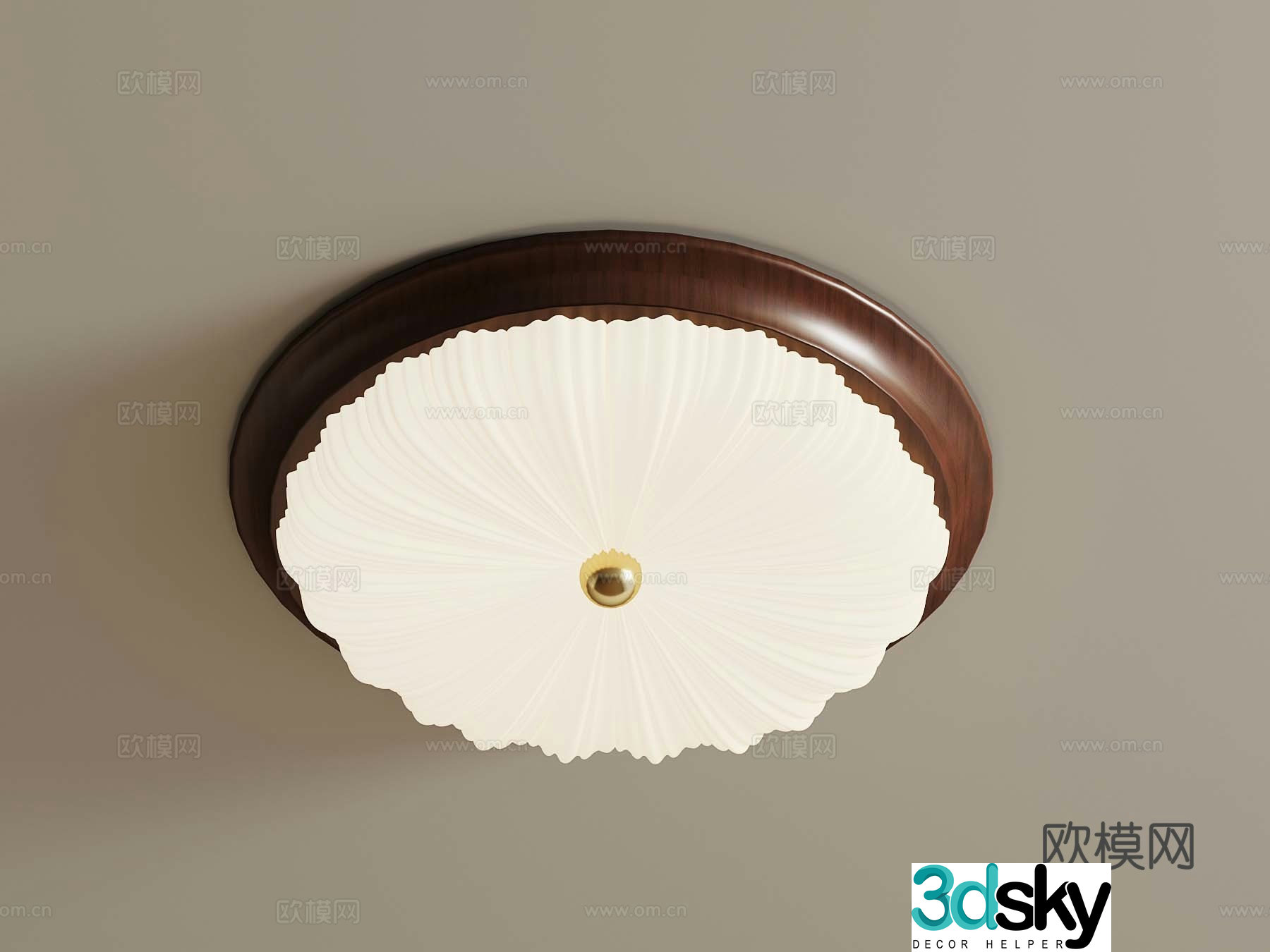 French cream air ceiling lamp 3d model