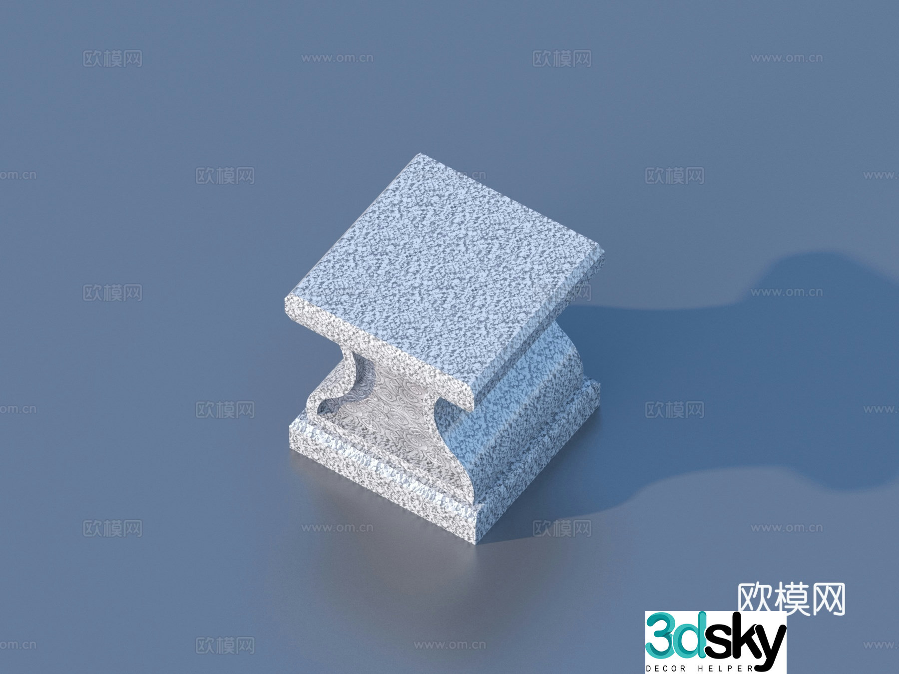 Stone bench stone pier 3d model
