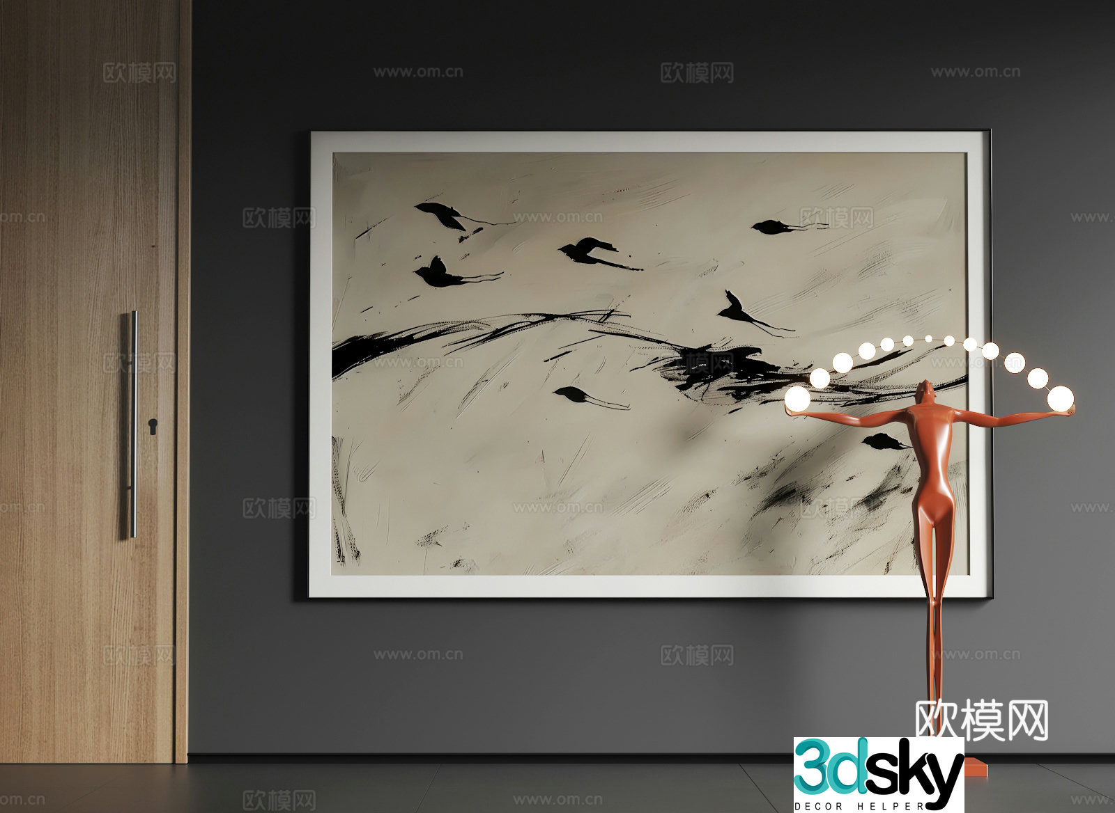 Modern large-scale hanging paintings Modern abstract hanging paintings Modern simple hanging paintings 3d model