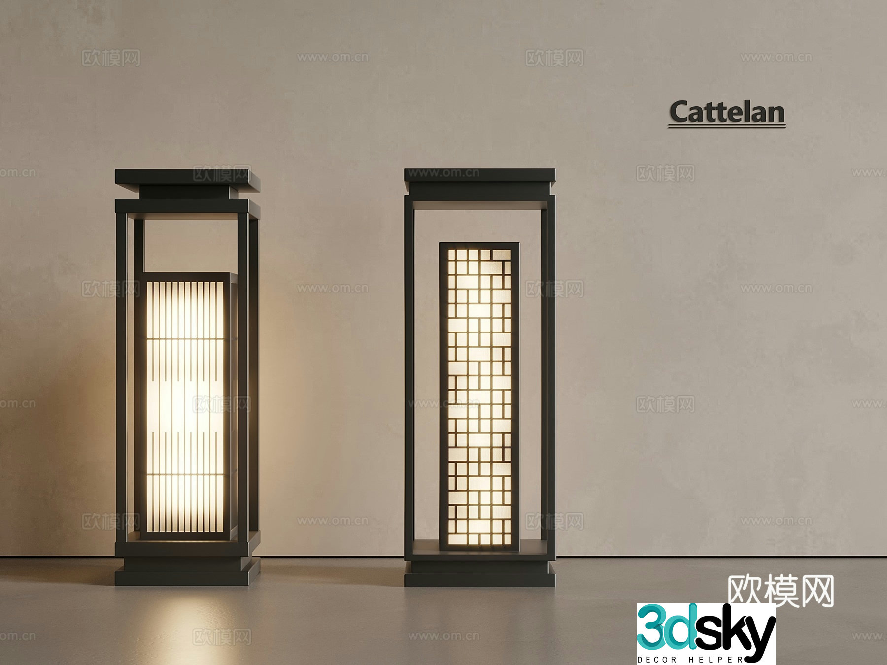 New Chinese style medieval courtyard light street lamp floor lamp outdoor lamp 3d model
