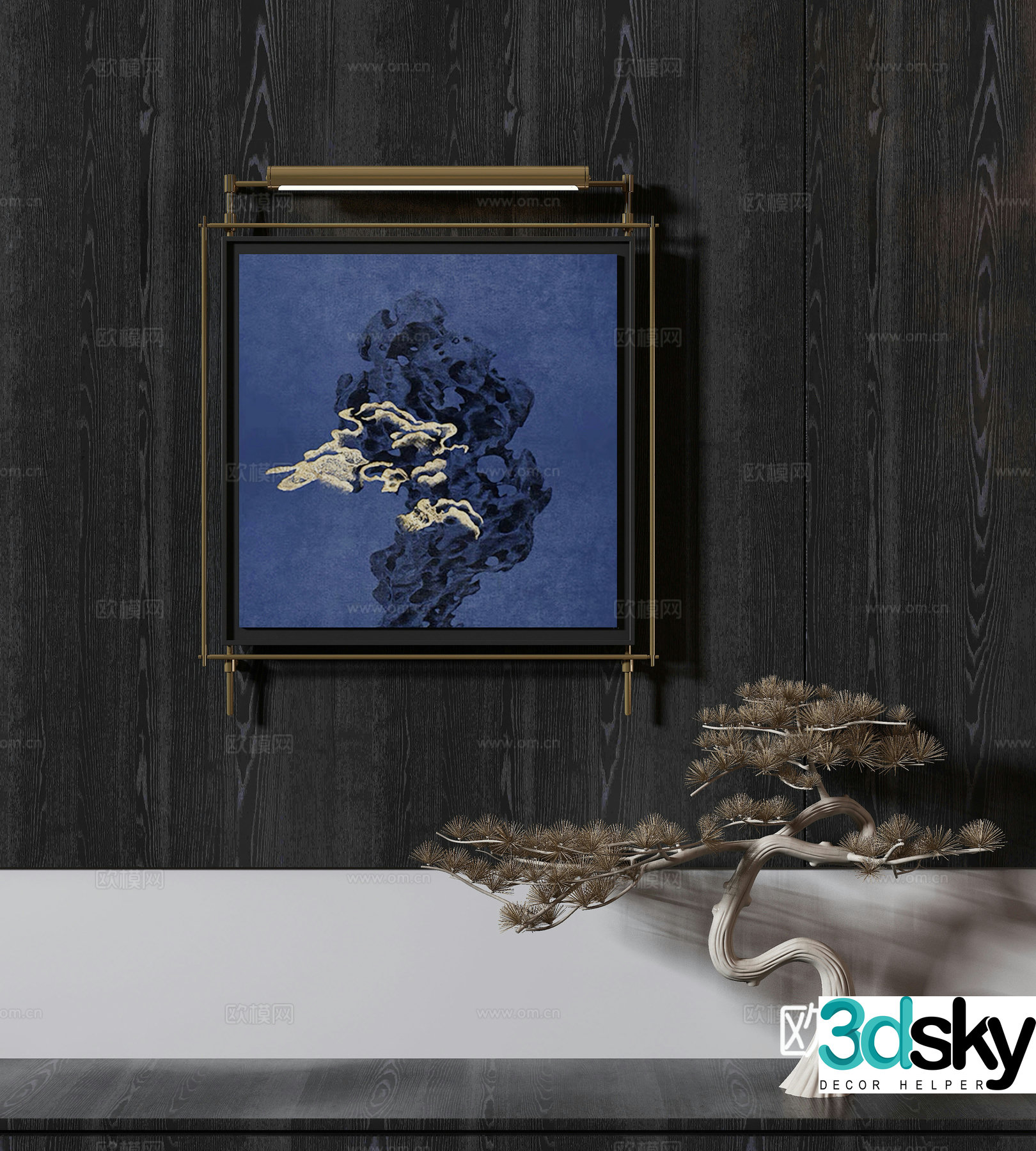 Modern Wasabi Hanging Painting Oil Painting 3D Model