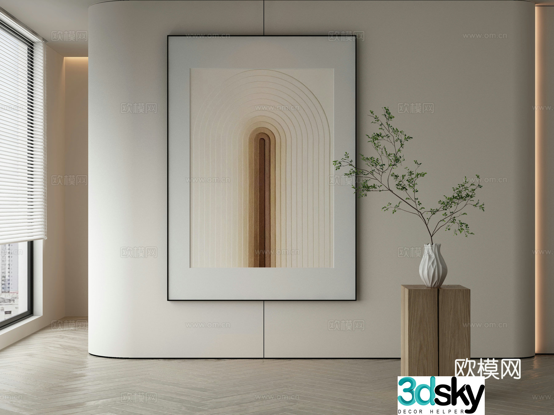 Modern Wasabi Hanging Painting Oil Painting 3D Model