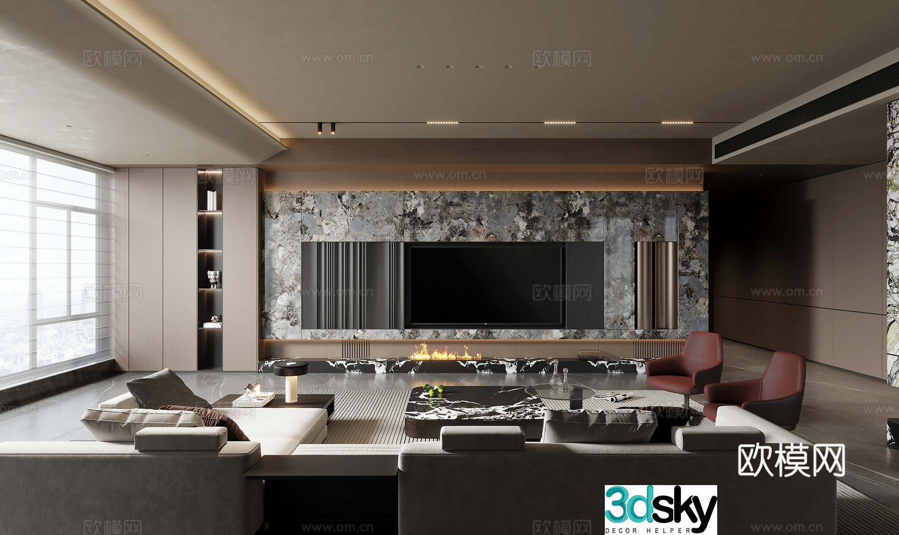 Modern Italian living room 3d model