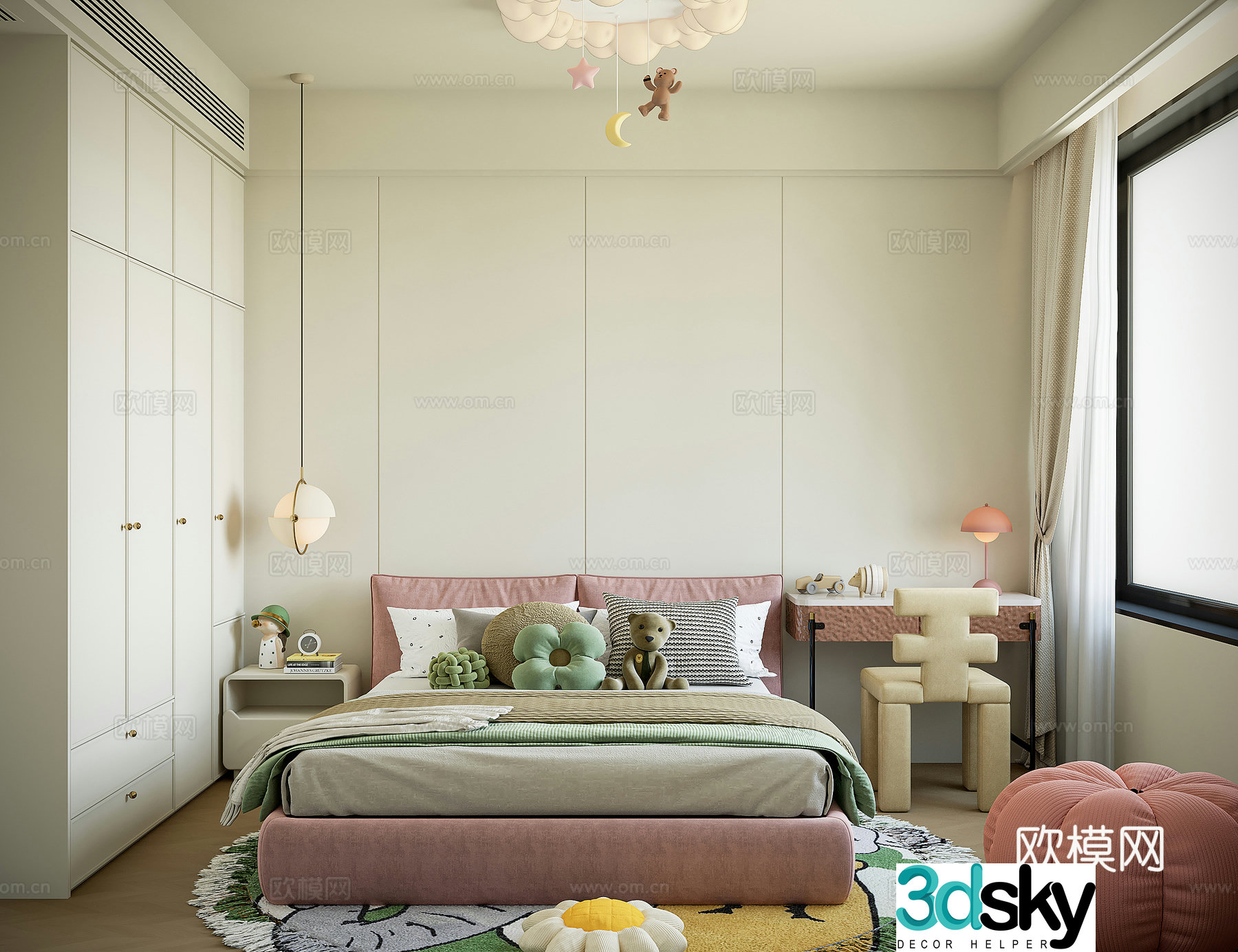 Modern children’s room 3d model