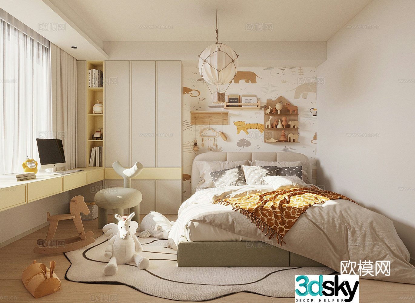 Modern children’s room children’s bedroom master bedroom toy doll combination 3d model