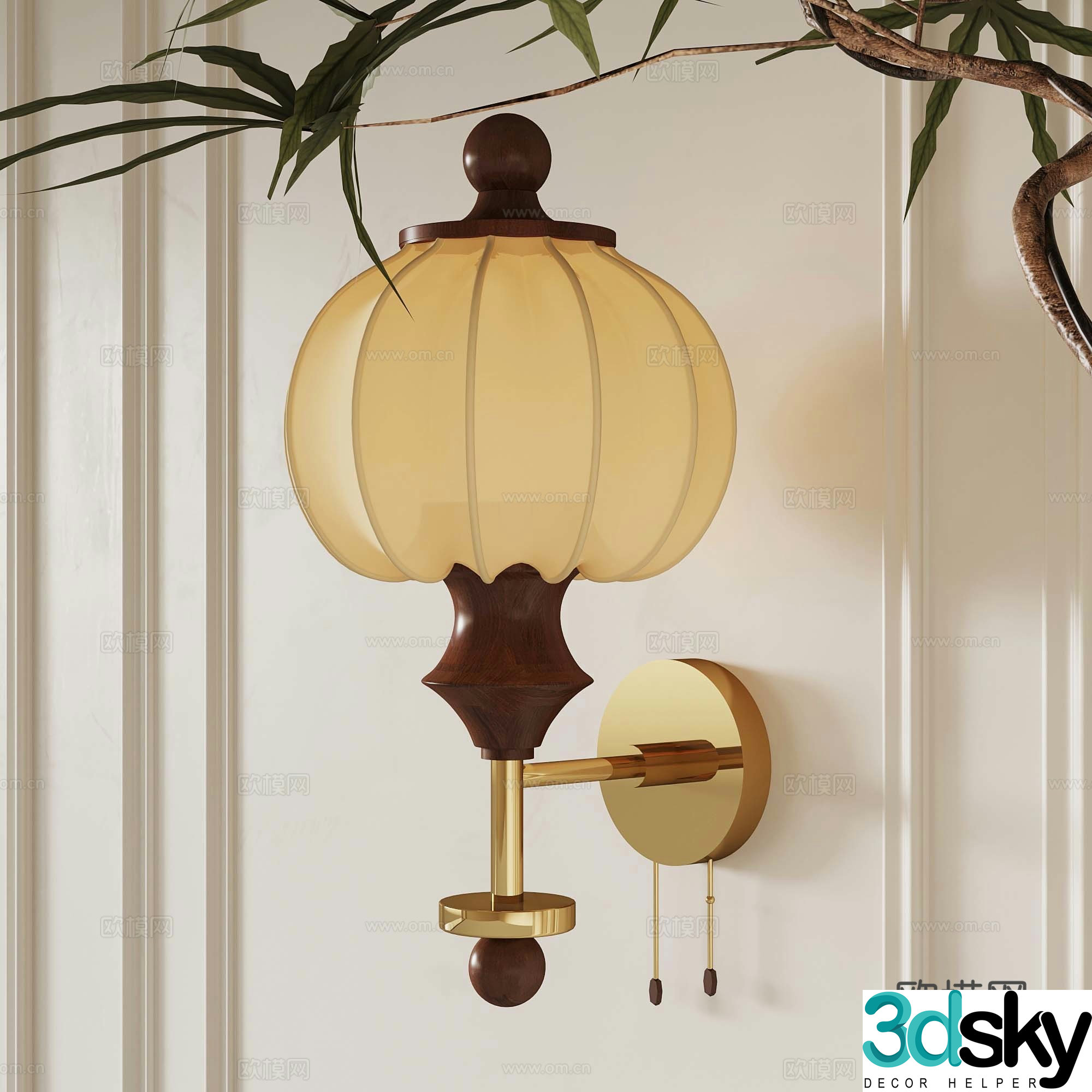 French medieval wall light 3D model