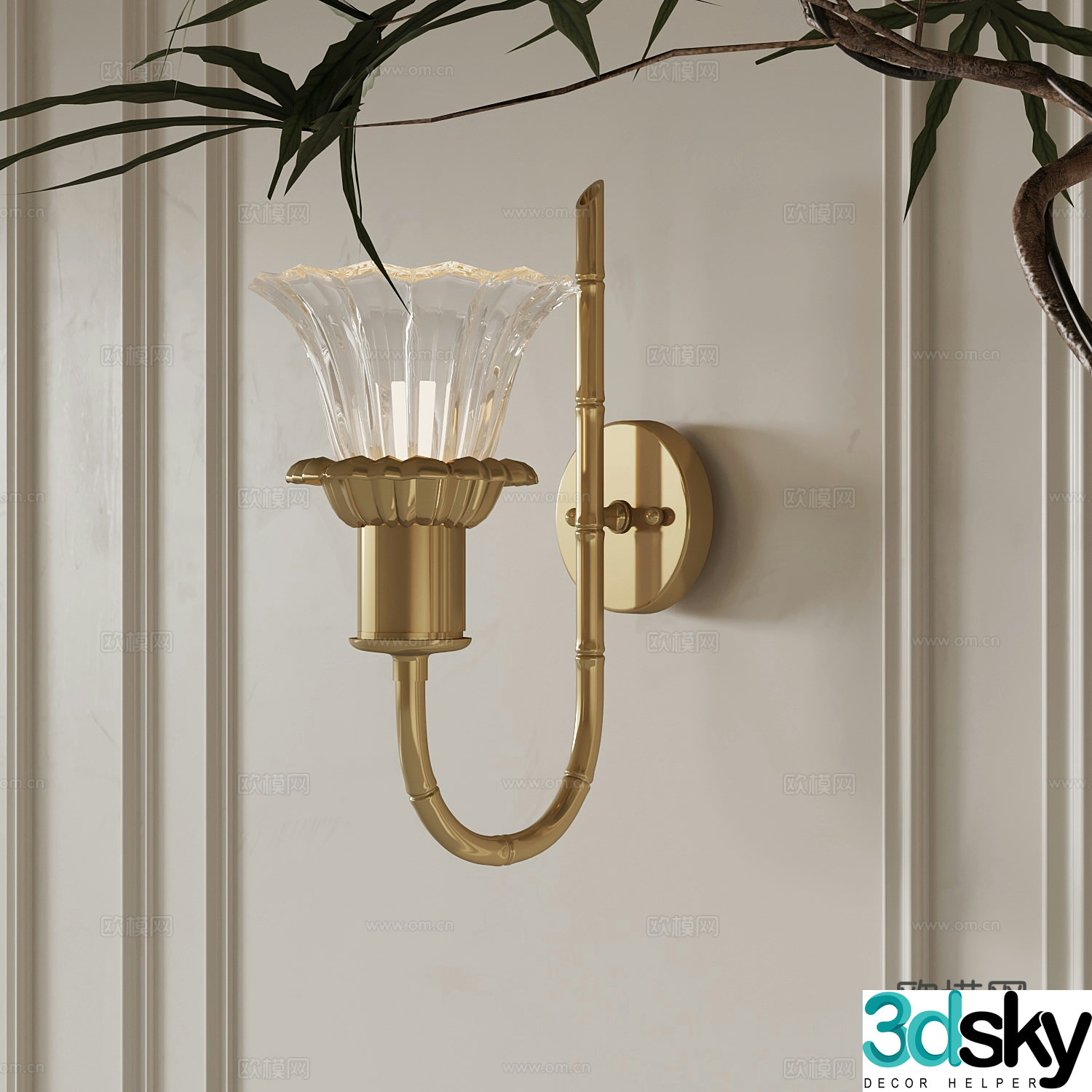 Wall lamp French wall lamp bedside lamp decorative lamp 3d model