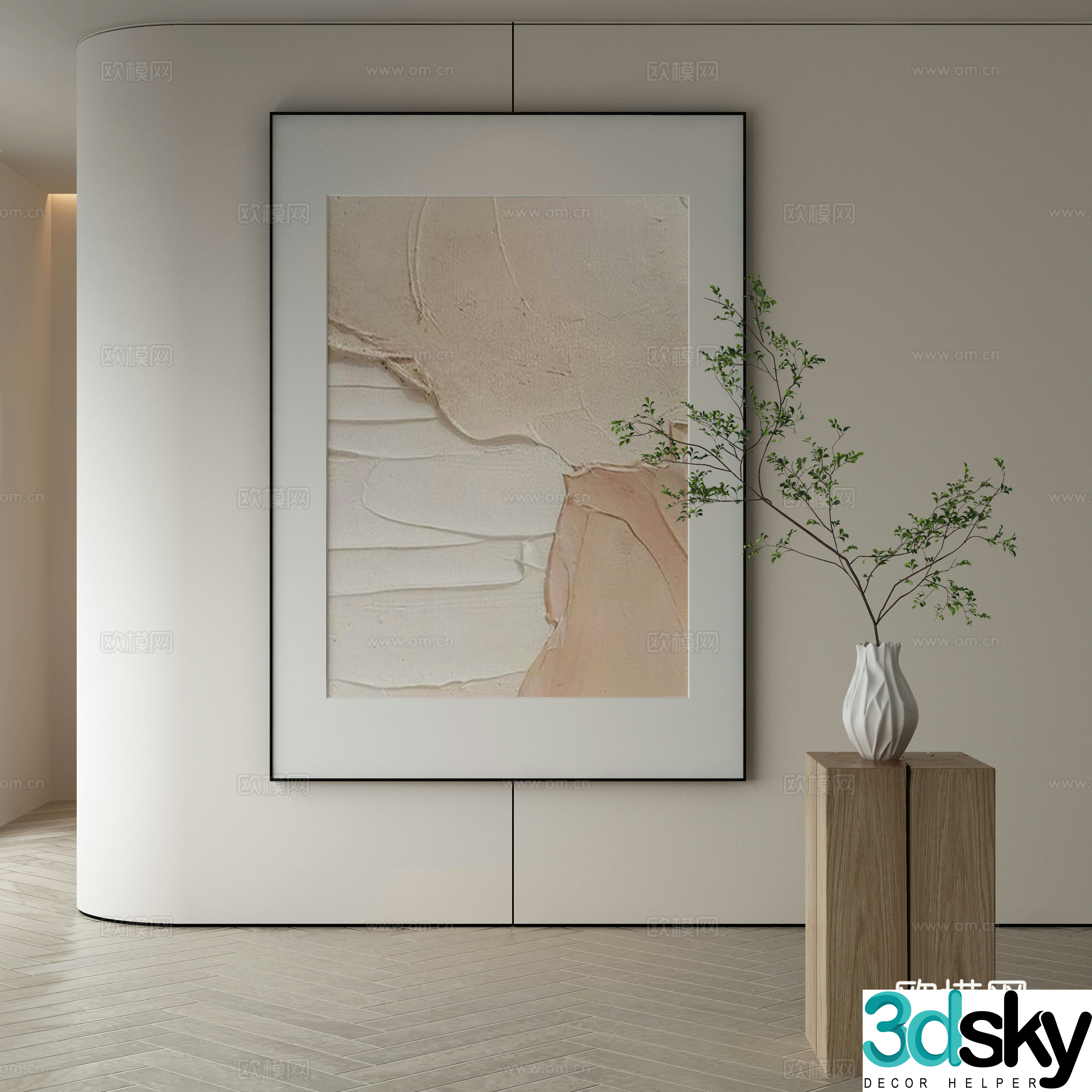 Modern Wasabi Hanging Painting Oil Painting 3D Model