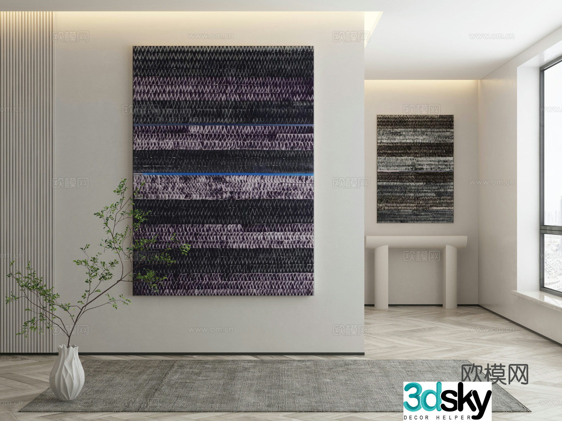 Modern Wasabi Hanging Painting Oil Painting 3D Model