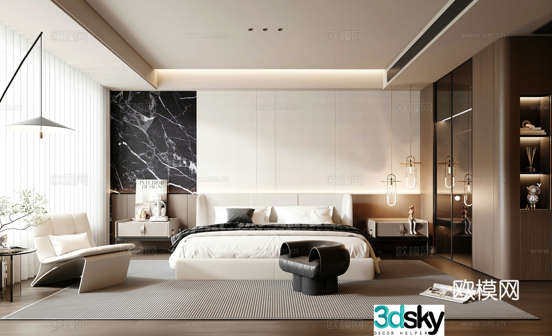 Modern bedroom 3d model